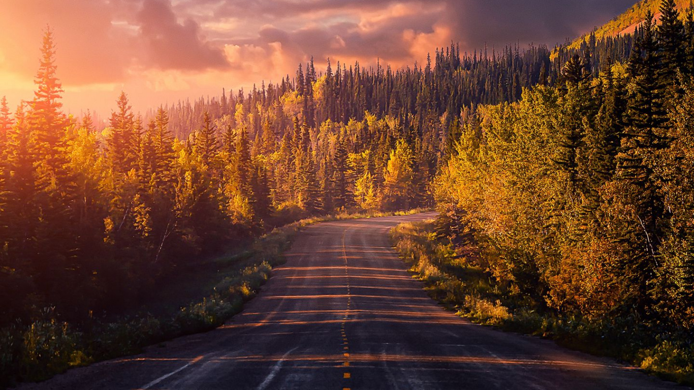 Afterglow, Surface de la Route, Paysage Naturel, Asphalt, Horizon. Wallpaper in 1366x768 Resolution