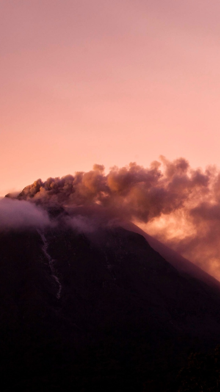 山锡纳朋, 火山灰, 熔岩, 气氛, 积云 壁纸 720x1280 允许