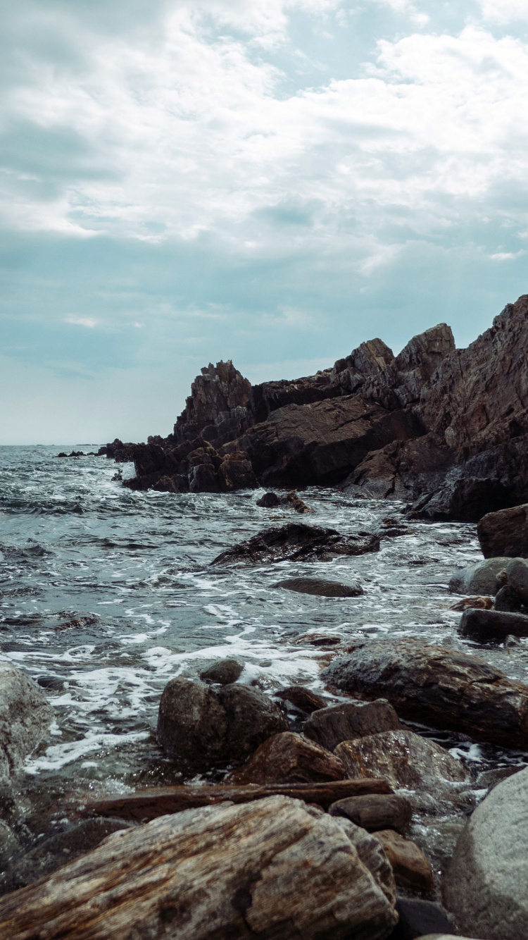 Meer, Küste, Wasser, Natur, Rock. Wallpaper in 750x1334 Resolution
