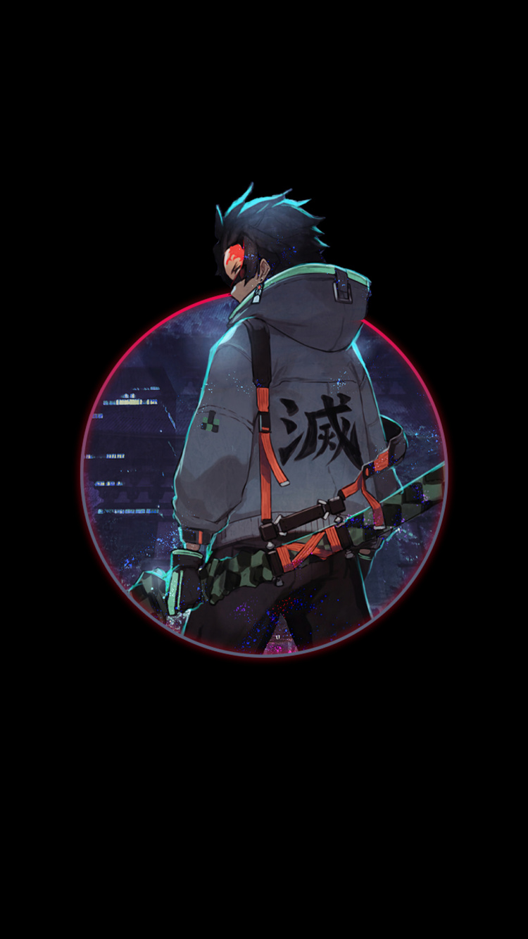 L'anime, Amoled, Tanjiro Kamado, Tueur de Démons Kimetsu no Yaiba, Nezuko Kamado. Wallpaper in 750x1334 Resolution