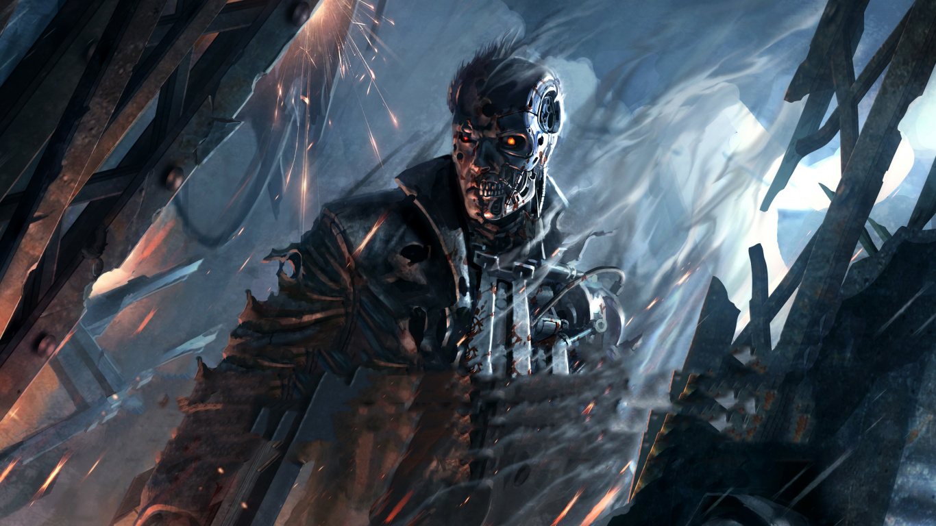 Terminator Resistance, Demon, pc Game, Illustration, Digital Compositing. Wallpaper in 1366x768 Resolution
