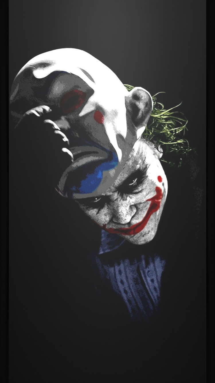 Heath Ledger Joker, Joker, Batman, Fléau, Mâchoire. Wallpaper in 750x1334 Resolution