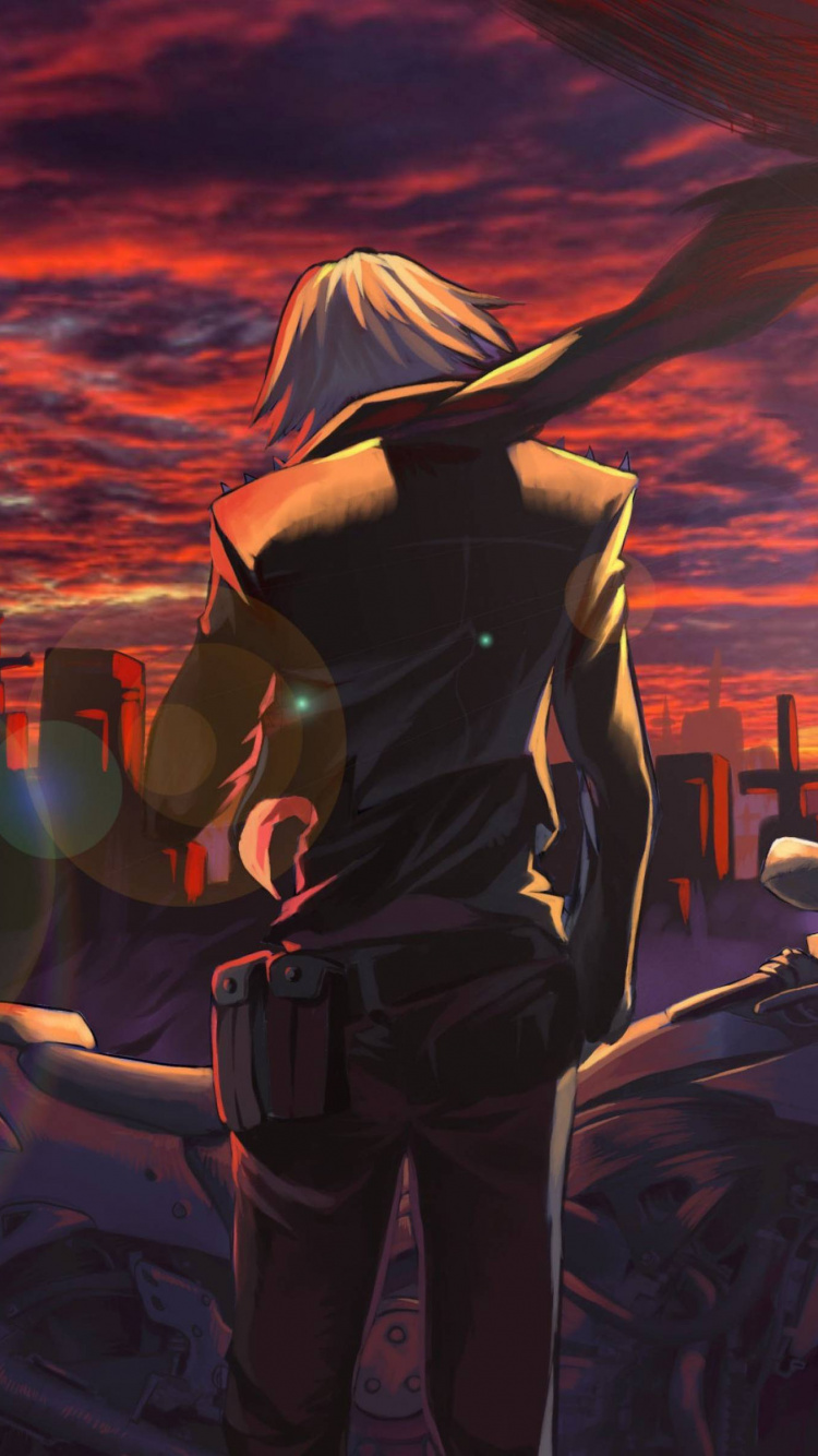 Woman in Black Jacket Standing on White Car During Sunset. Wallpaper in 750x1334 Resolution