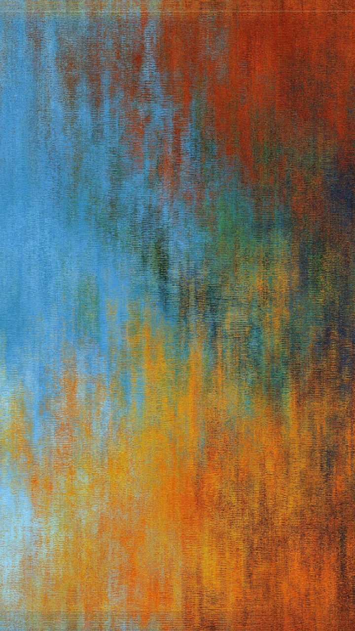 Peinture Abstraite Bleu Marron et Vert. Wallpaper in 720x1280 Resolution