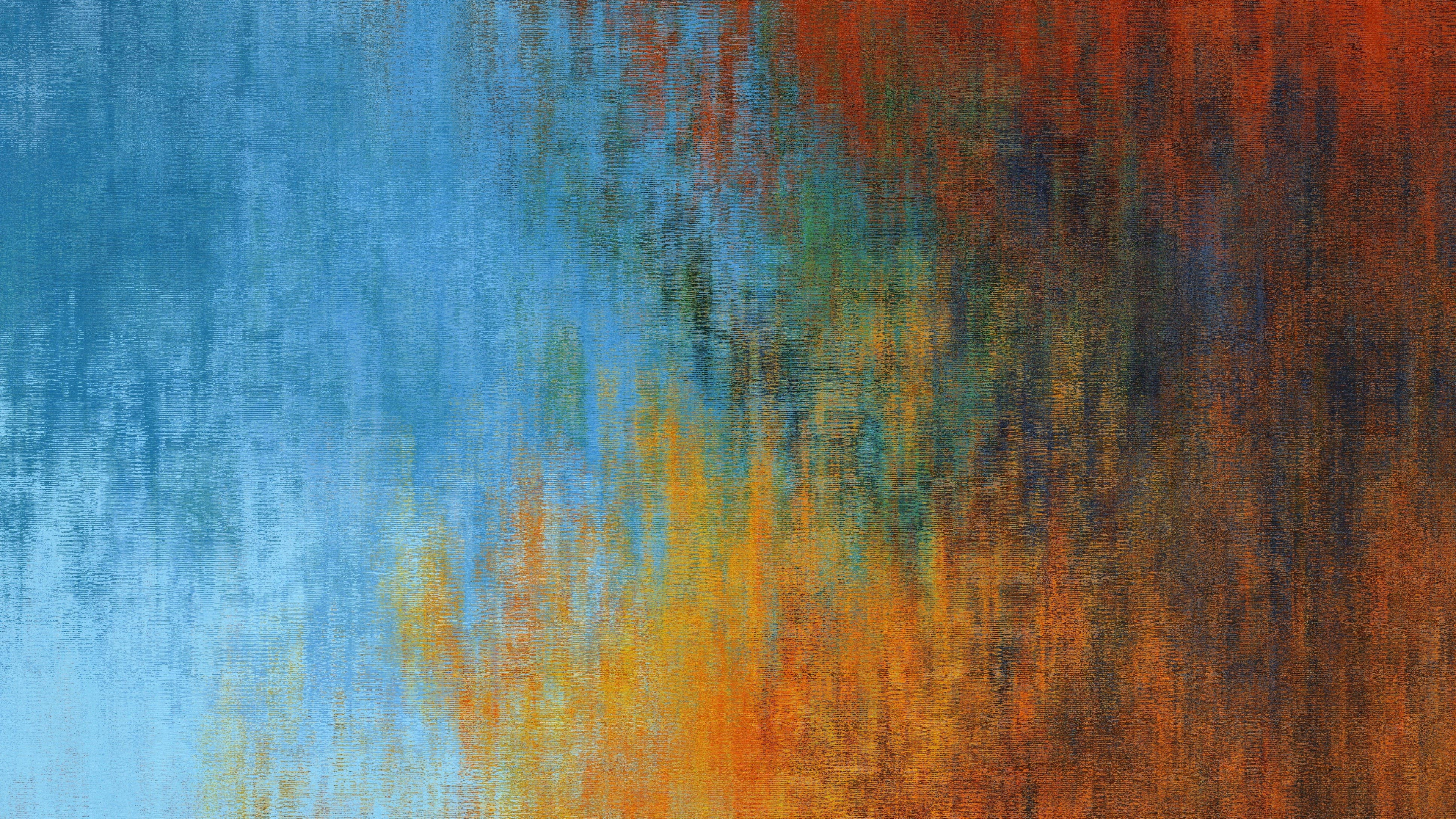 Blaubraune Und Grüne Abstrakte Malerei. Wallpaper in 3840x2160 Resolution