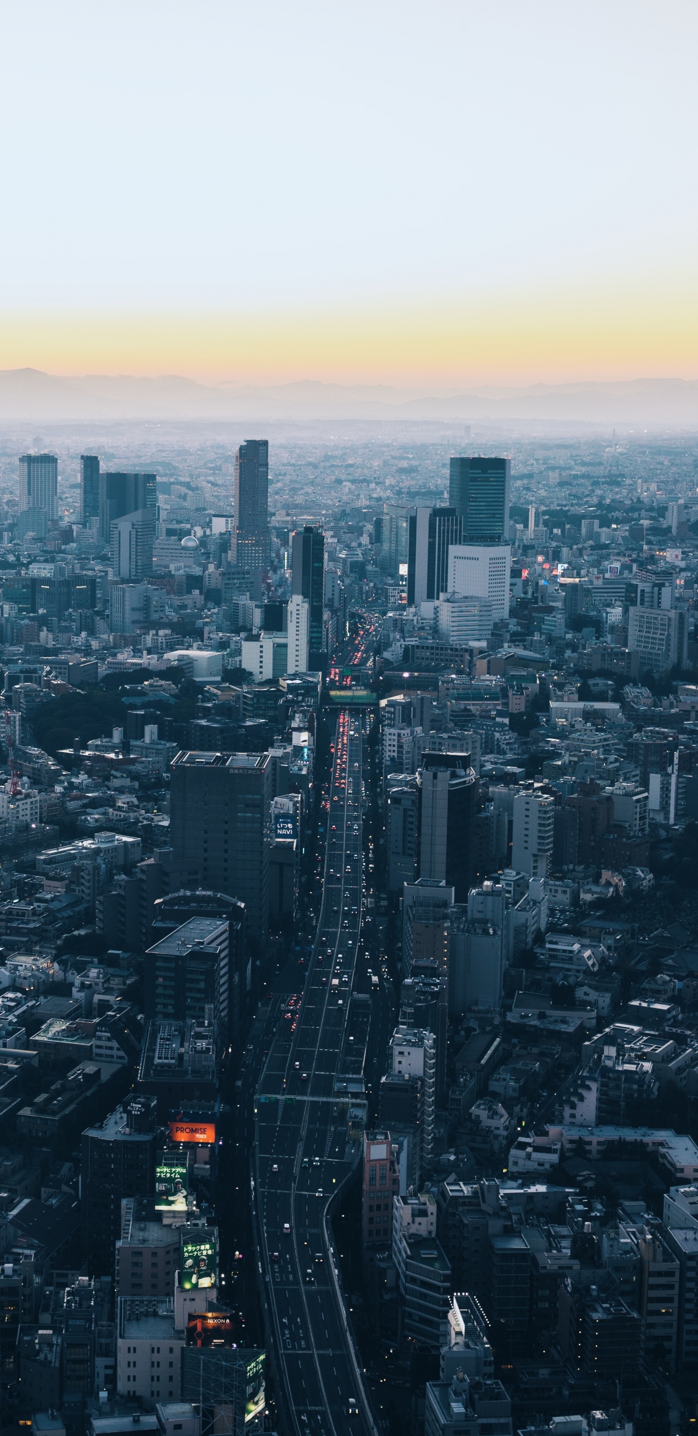 City Skyline During Golden Hour. Wallpaper in 1440x2960 Resolution