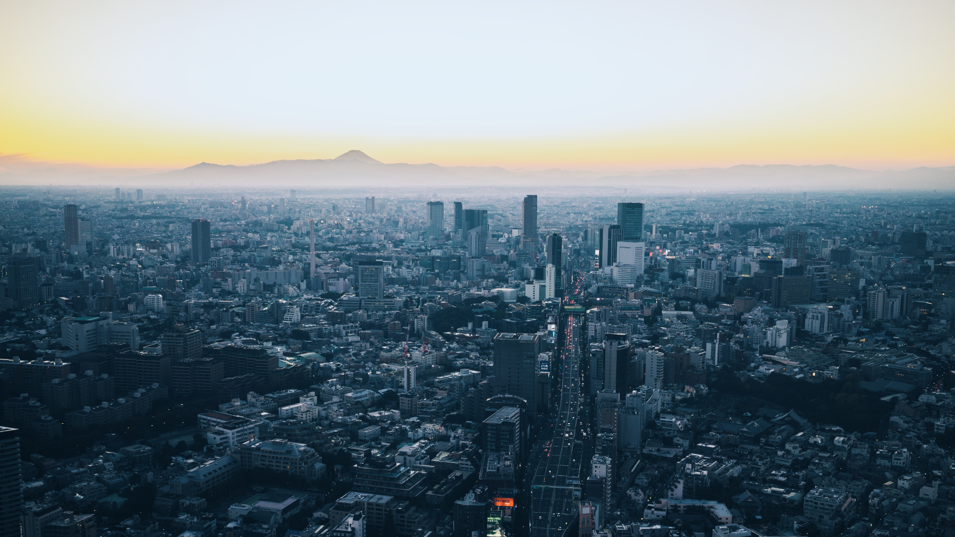 City Skyline During Golden Hour. Wallpaper in 1920x1080 Resolution