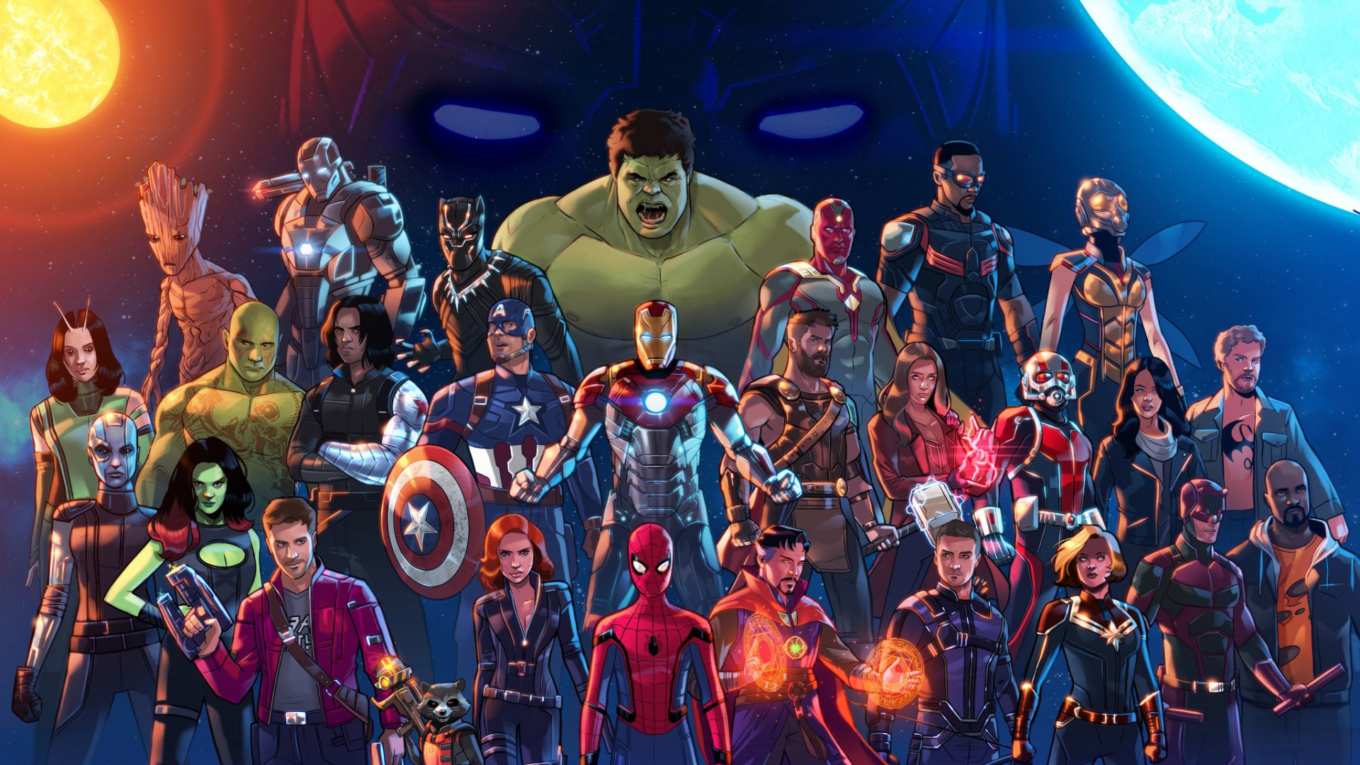 Personnes en Costume Rouge et Bleu. Wallpaper in 1920x1080 Resolution