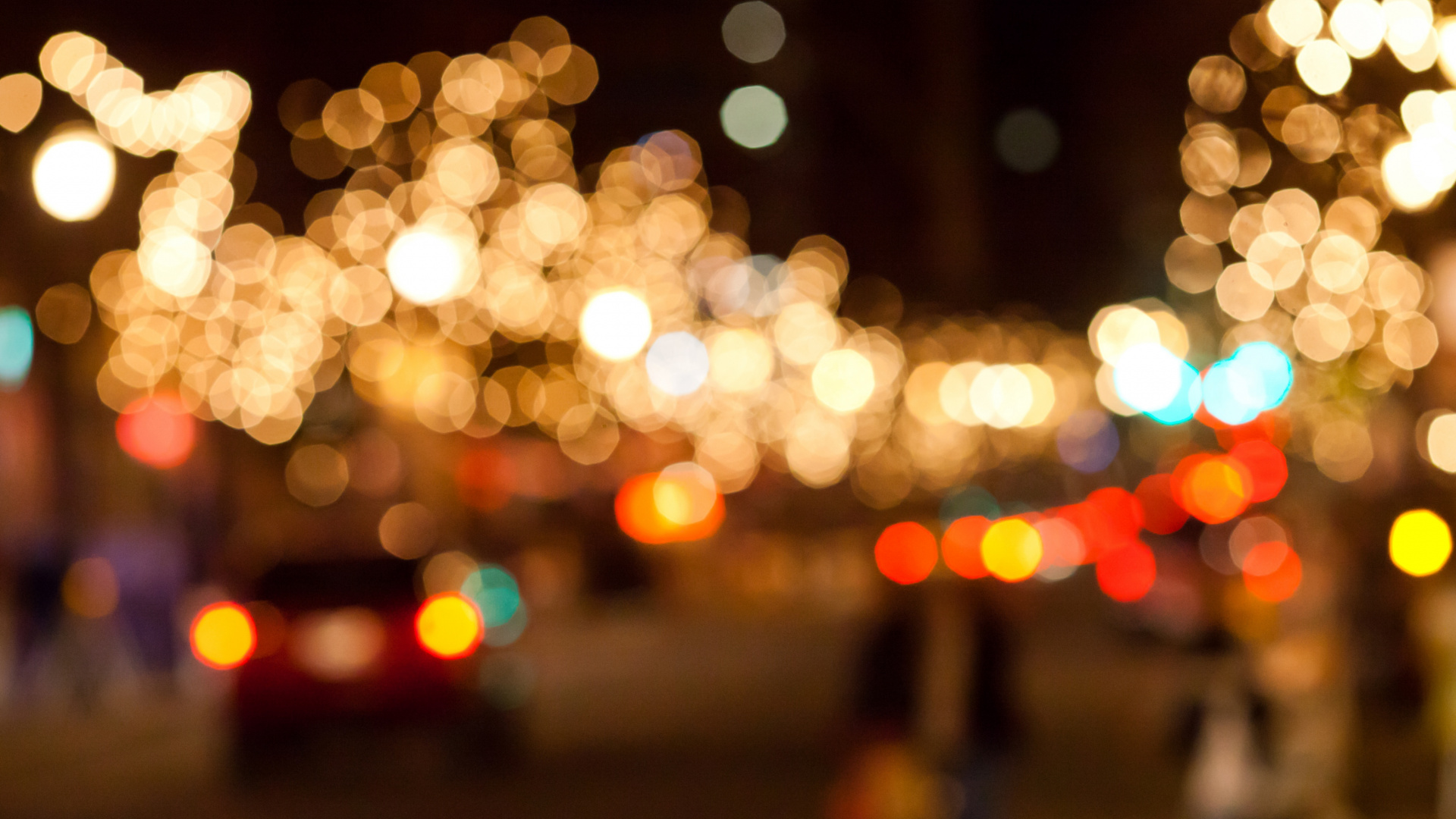 People Walking on Street During Night Time. Wallpaper in 1920x1080 Resolution