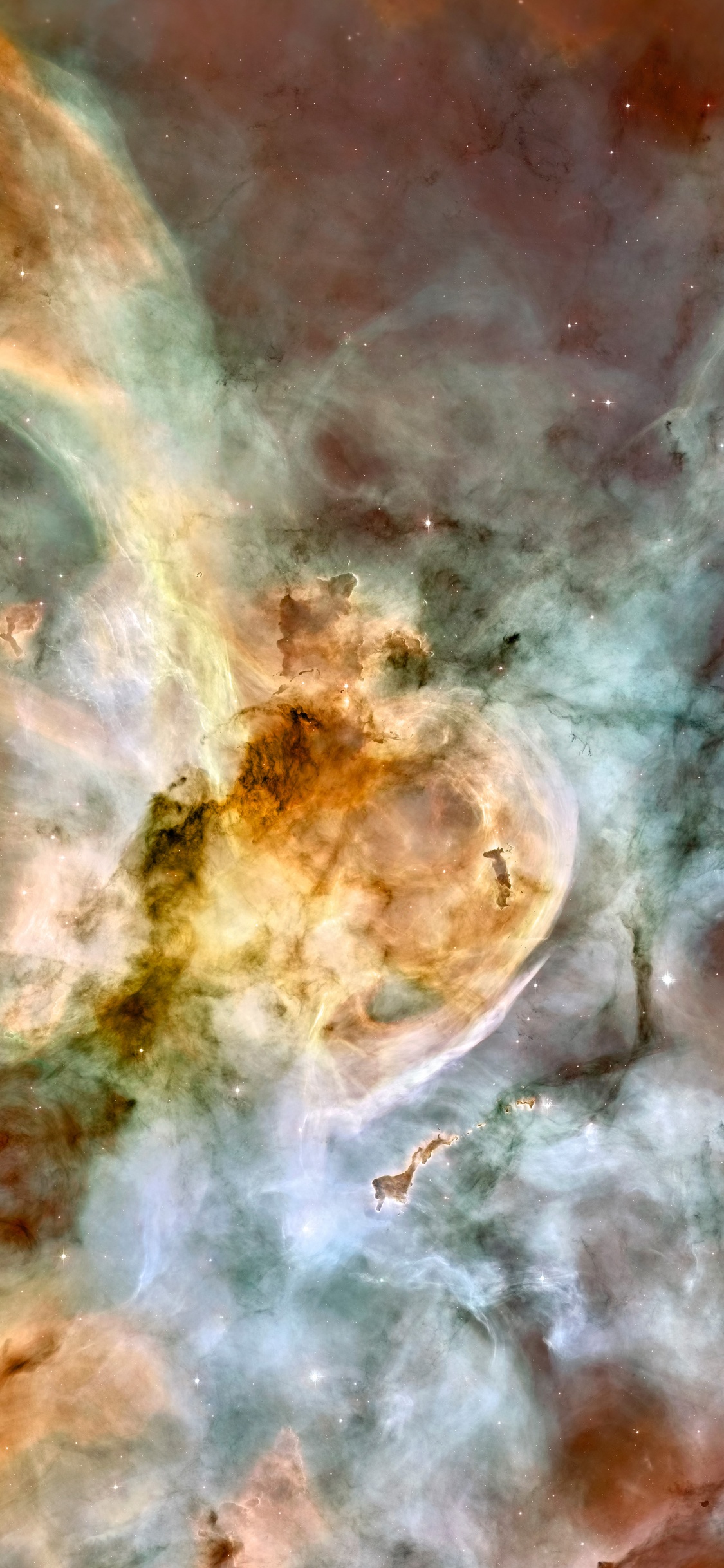Carina星云, 哈勃太空望远镜, 明星, 空间, 天文学对象 壁纸 1125x2436 允许