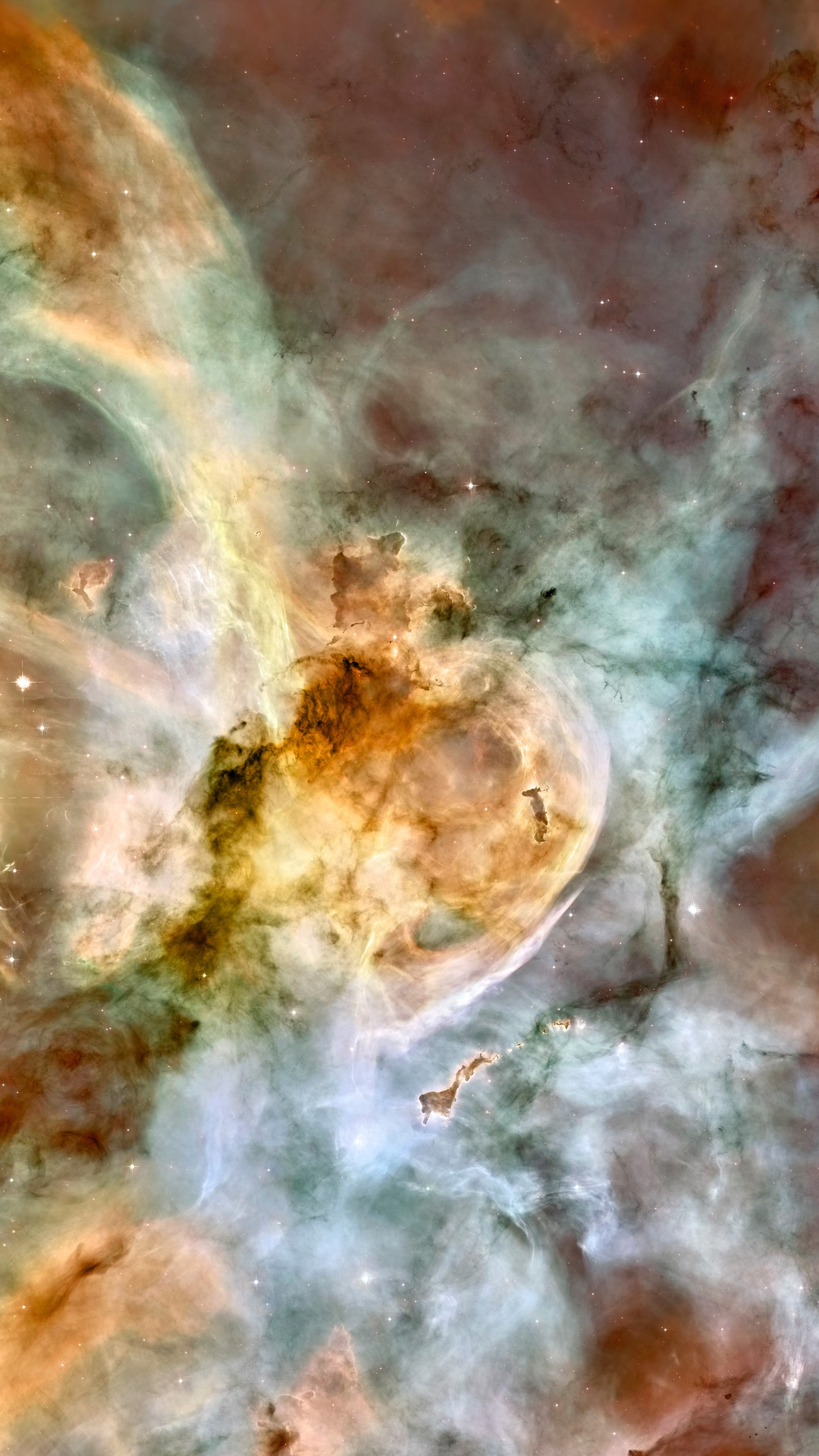 Carina星云, 哈勃太空望远镜, 明星, 空间, 天文学对象 壁纸 1440x2560 允许
