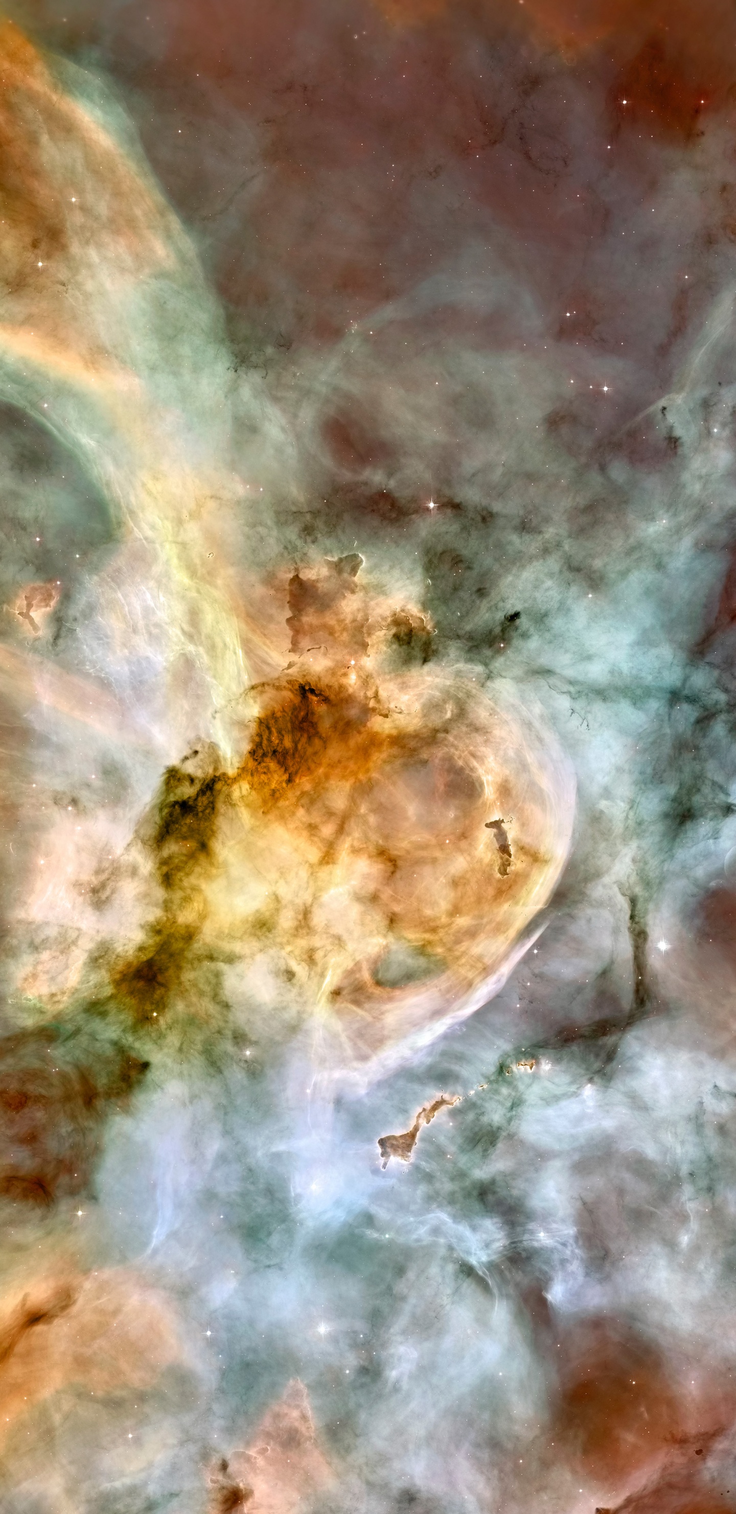 Carina星云, 哈勃太空望远镜, 明星, 空间, 天文学对象 壁纸 1440x2960 允许