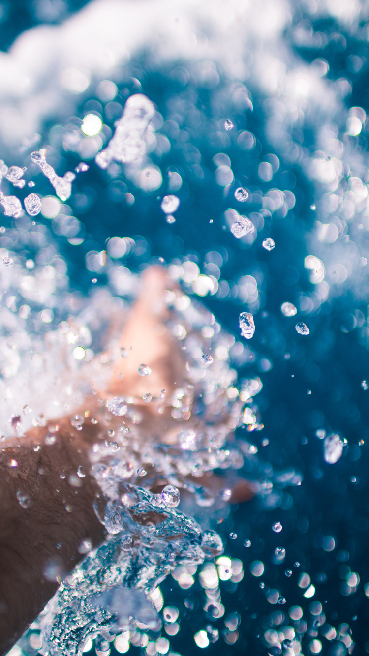 Eau, Blue, Liquide à Bulles, Turquoise, Hiver. Wallpaper in 750x1334 Resolution