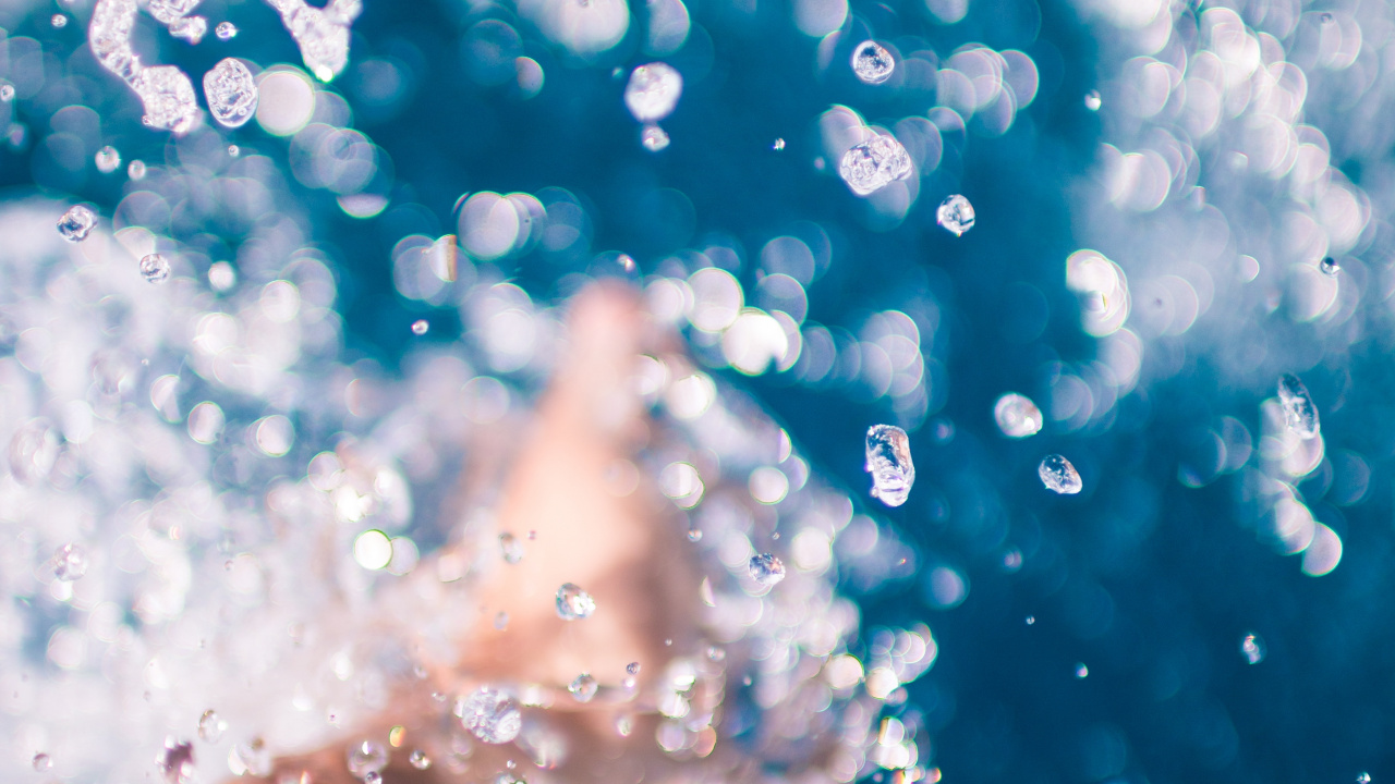 Water, Blue, Liquid Bubble, Turquoise, Cloud. Wallpaper in 1280x720 Resolution