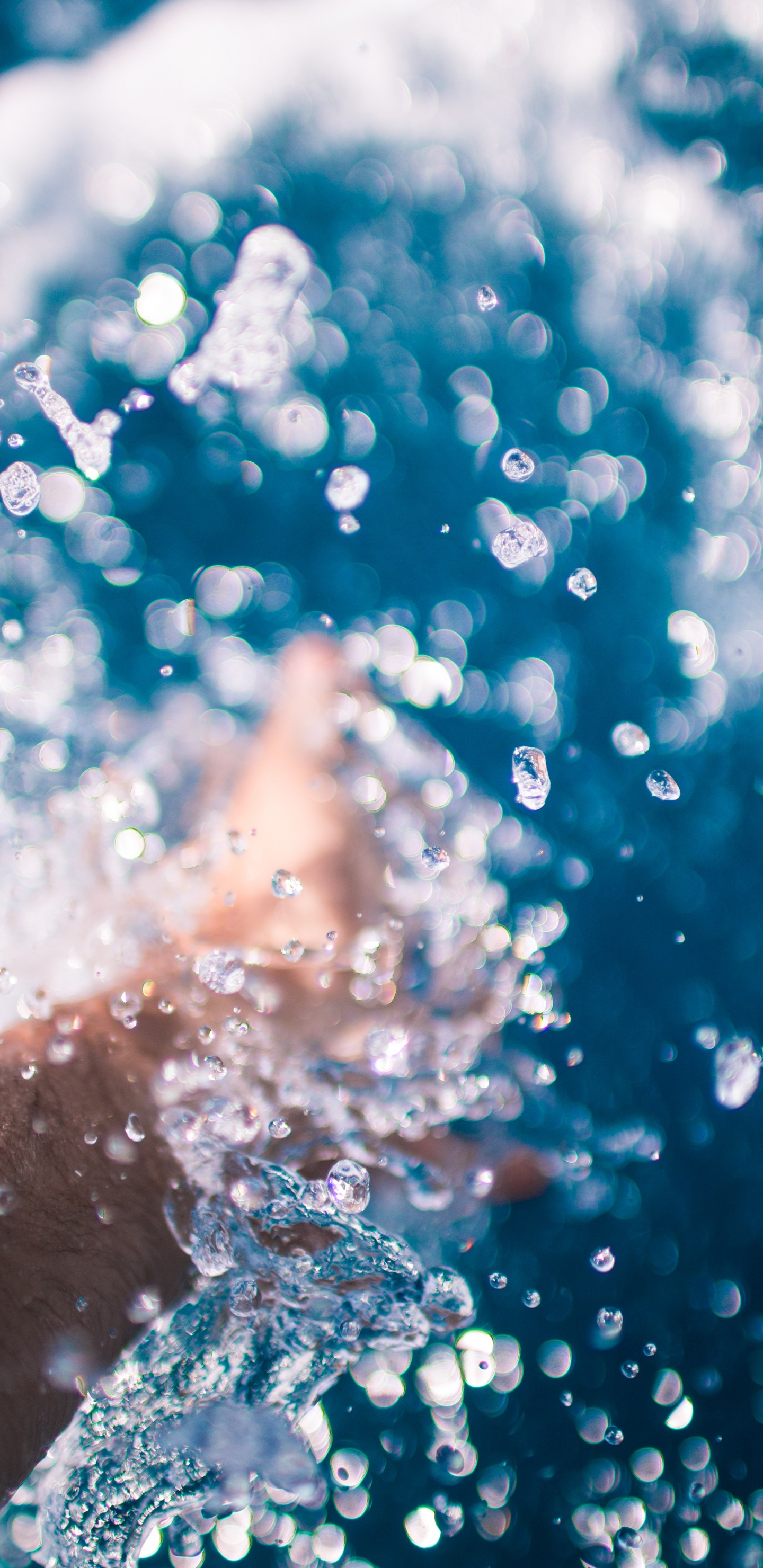 Water, Blue, Liquid Bubble, Turquoise, Cloud. Wallpaper in 1440x2960 Resolution