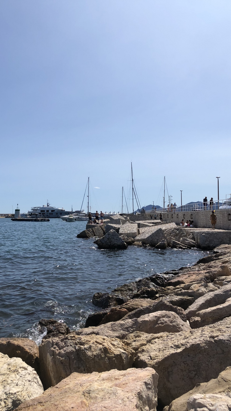 Meer, Rock, Bank, Ufer, BedRock. Wallpaper in 750x1334 Resolution