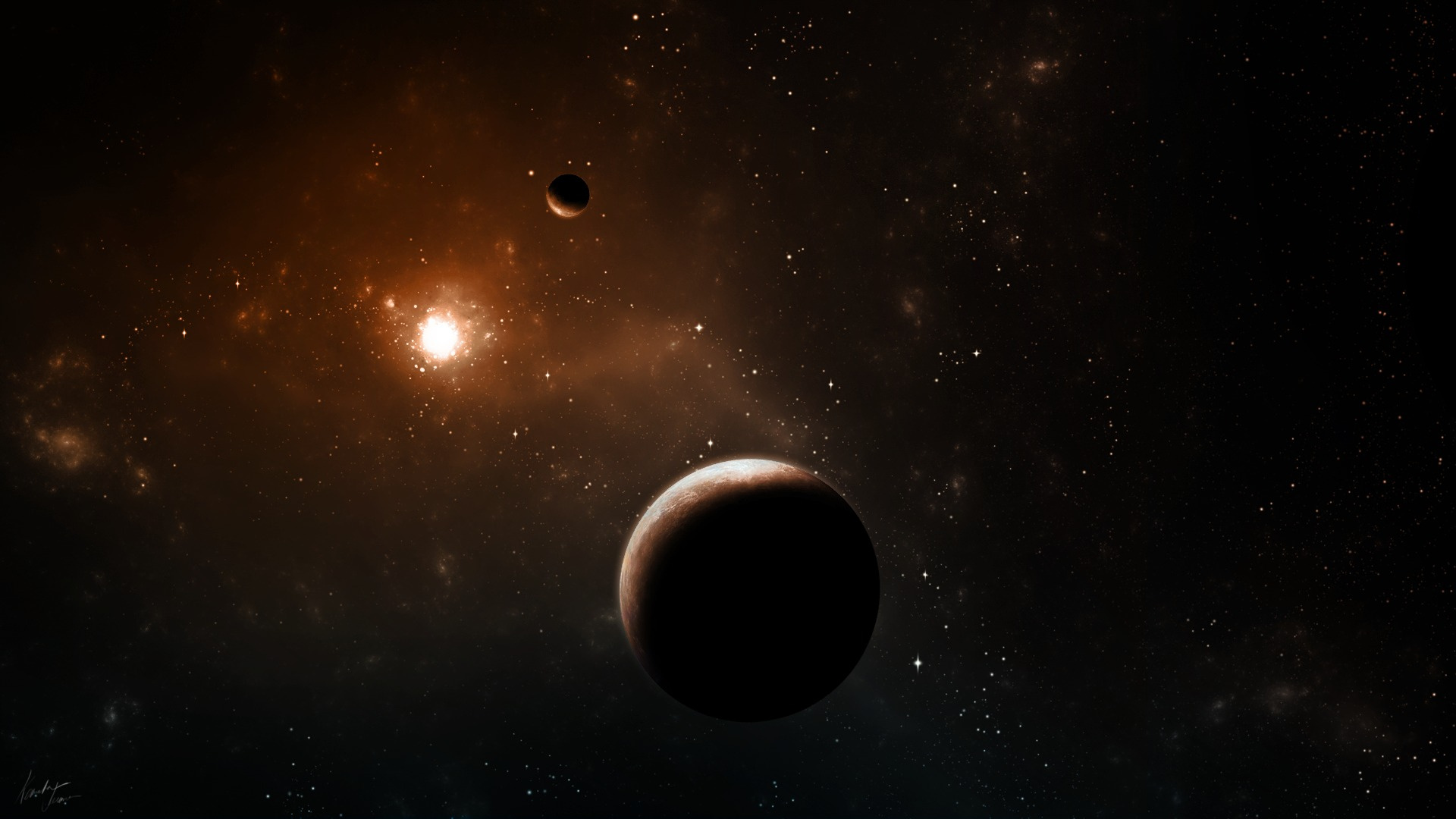 Schwarz-Weiß-Galaxie-Abbildung. Wallpaper in 1920x1080 Resolution