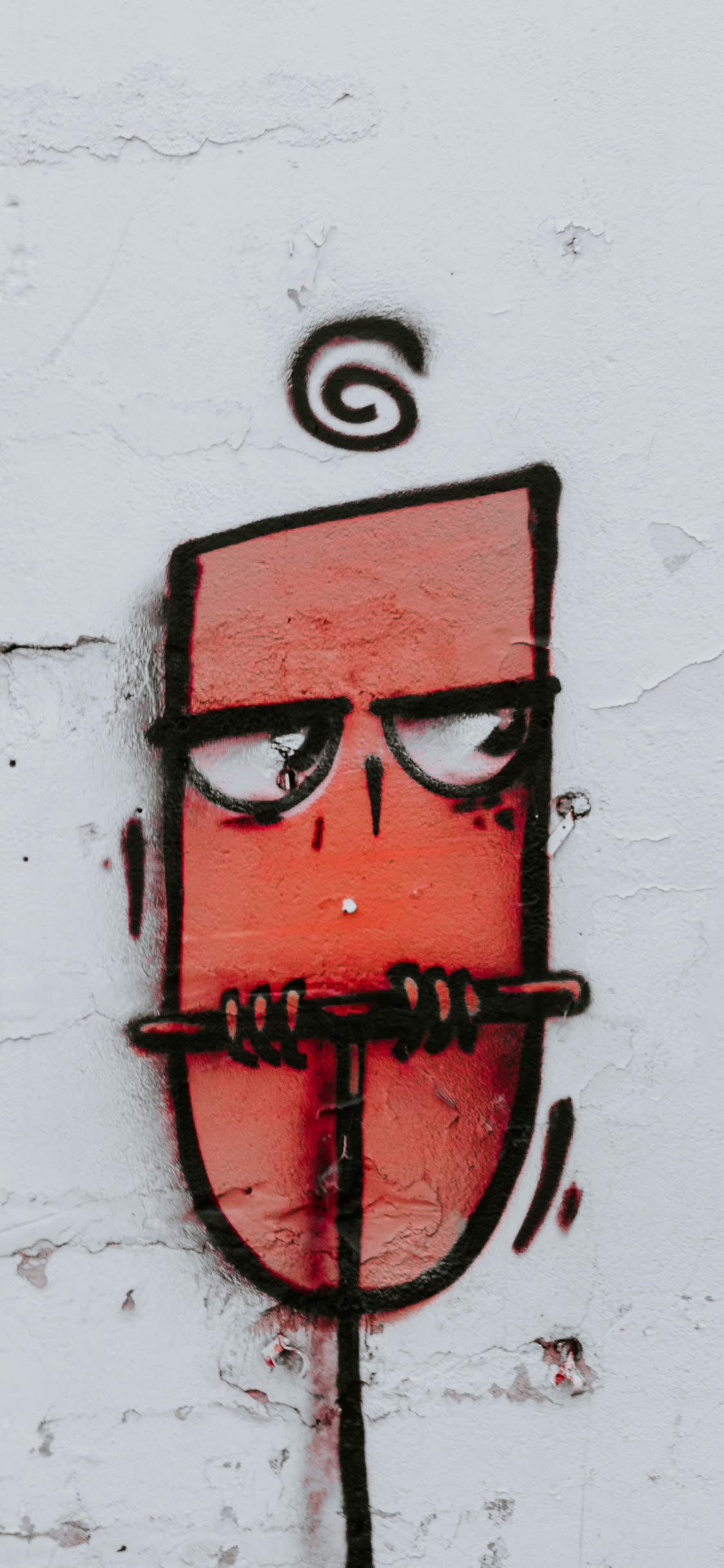 Rote Und Schwarze Wandleuchte. Wallpaper in 1125x2436 Resolution