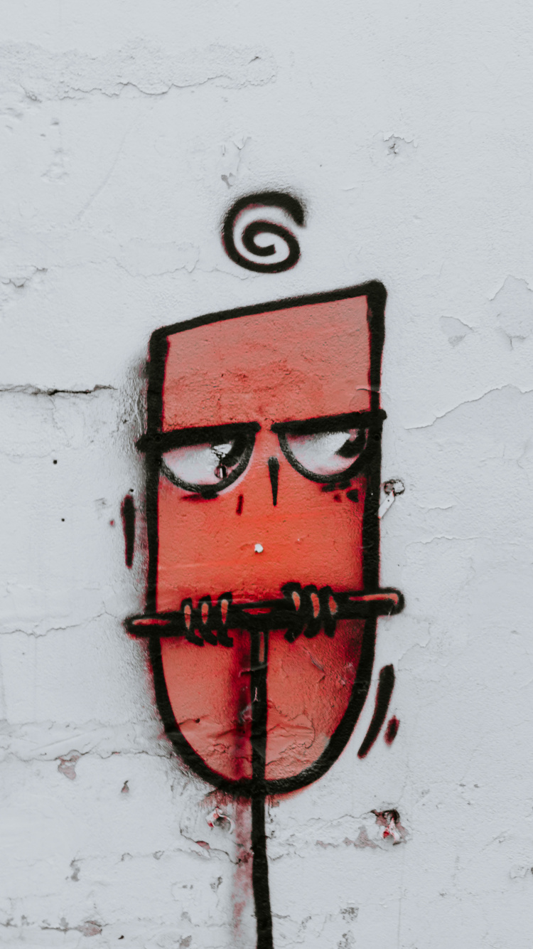 Rote Und Schwarze Wandleuchte. Wallpaper in 750x1334 Resolution