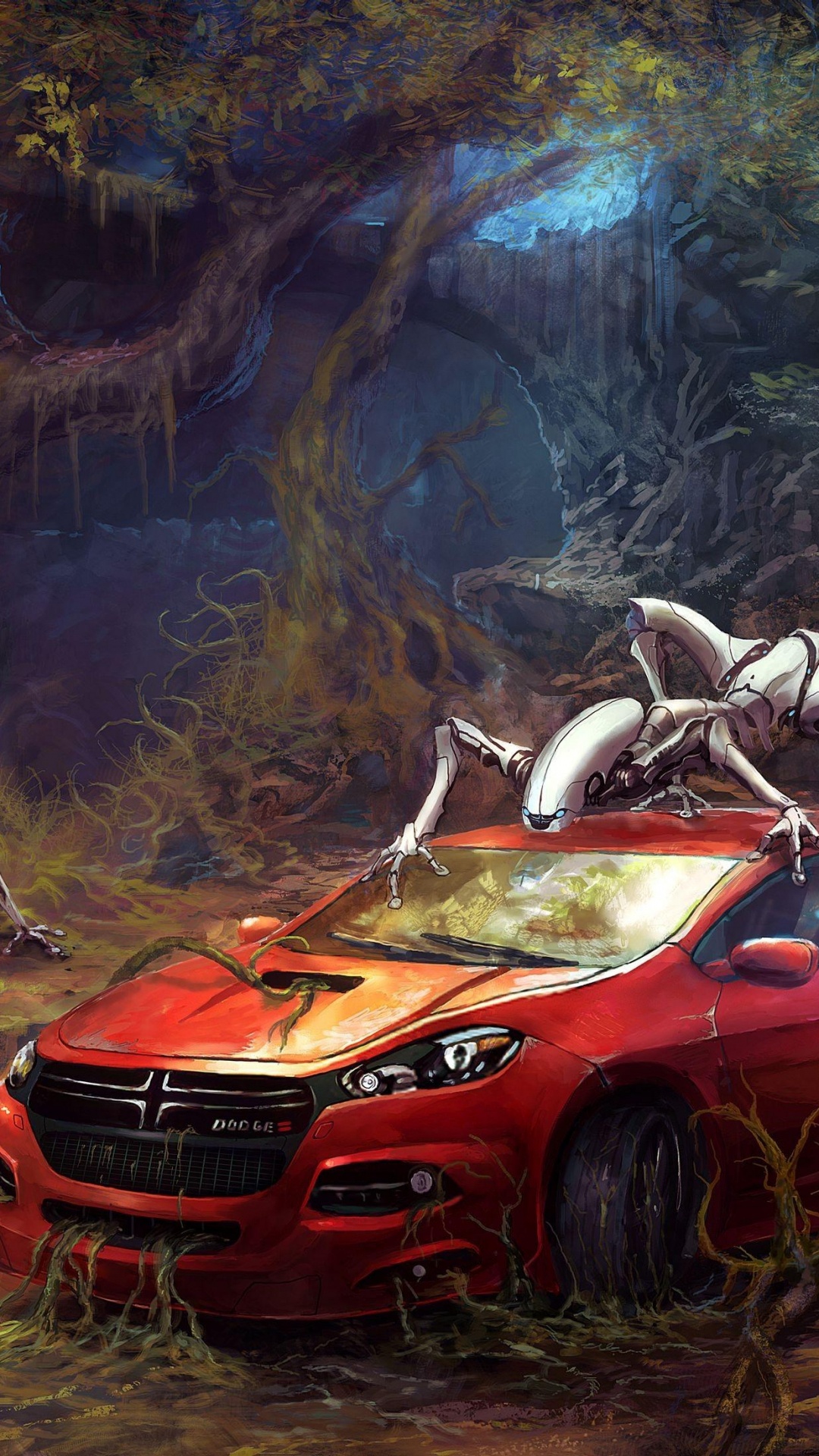 Roter Und Schwarzer Chevrolet-Camaro. Wallpaper in 1080x1920 Resolution