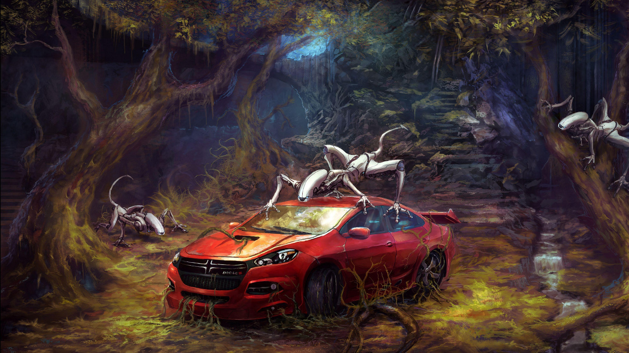 Roter Und Schwarzer Chevrolet-Camaro. Wallpaper in 1280x720 Resolution
