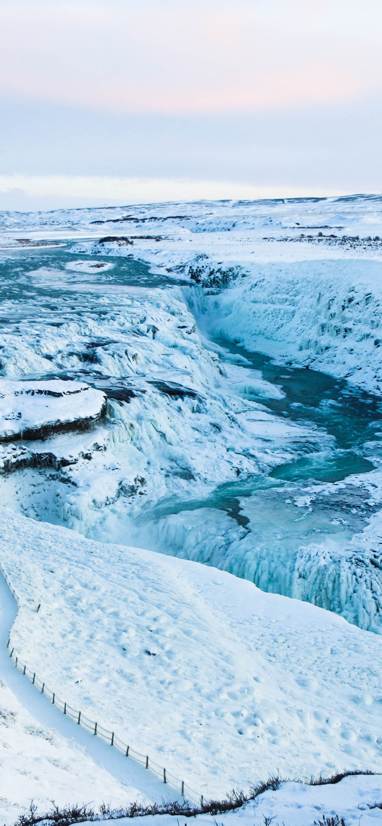 Gullfoss, Wasserfall, Gletscher-landform, Polar Ice Cap, Ozean. Wallpaper in 1242x2688 Resolution