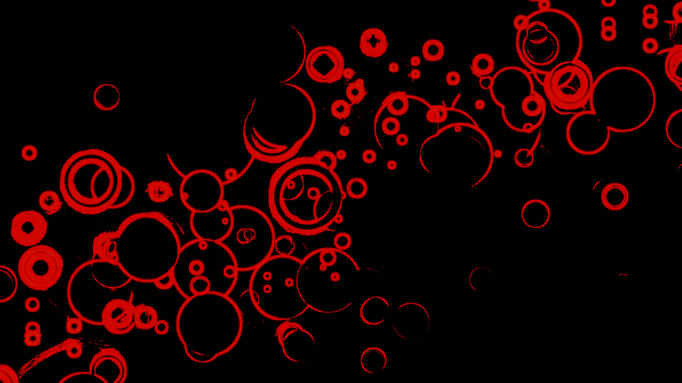 Red and Black Circle Illustration. Wallpaper in 1366x768 Resolution