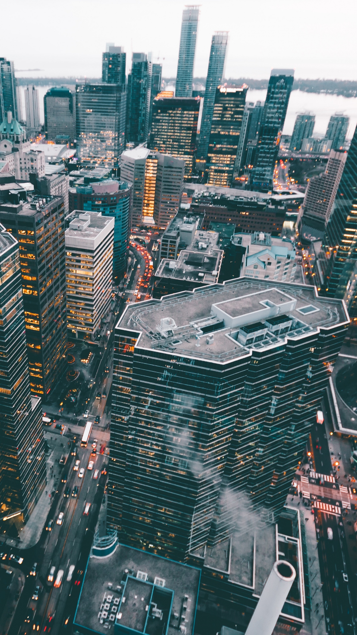 Aerial View of City Buildings During Daytime. Wallpaper in 1440x2560 Resolution