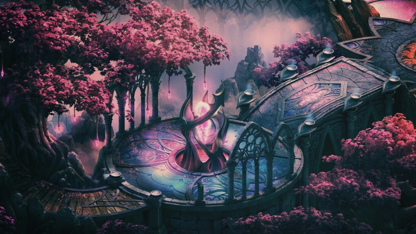 Rosa Und Weißer Blumenbaum. Wallpaper in 1366x768 Resolution