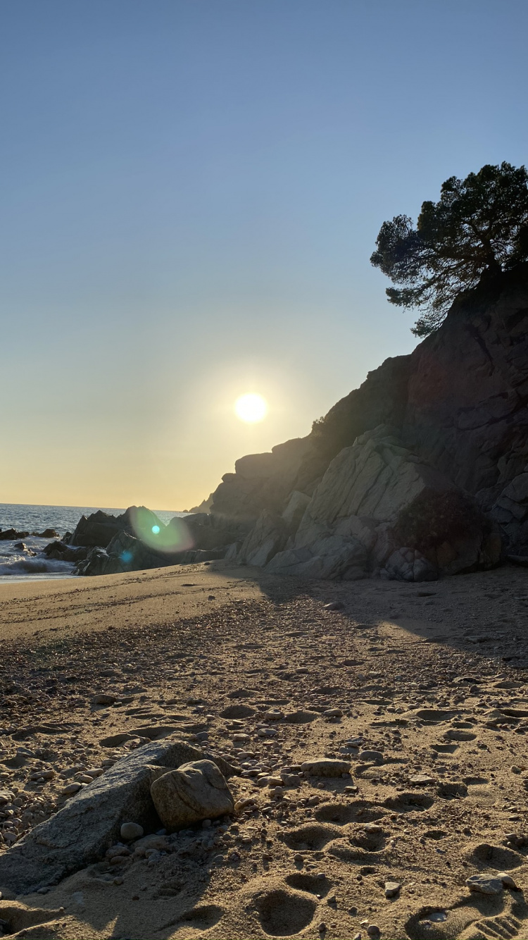大海, 太阳, 海岸, 岸边, 沙 壁纸 750x1334 允许