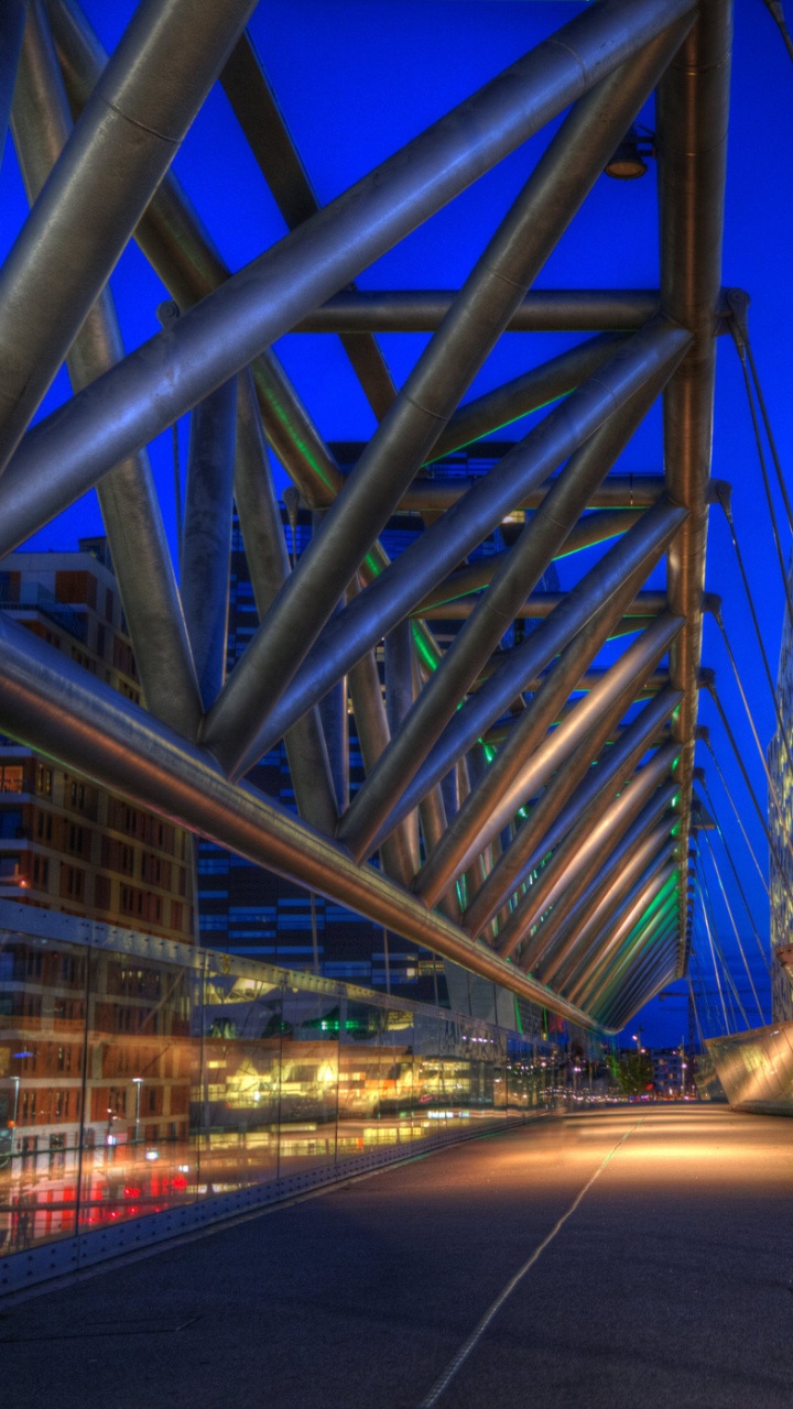 Blue and White Lighted Building During Night Time. Wallpaper in 720x1280 Resolution