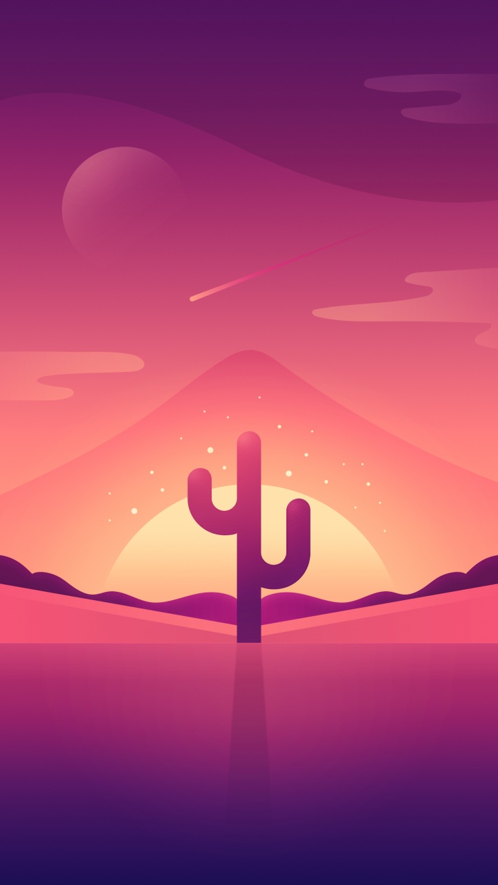 Minimalism, Minimalist Desert Poster, Graphic Design, Poster, Purple. Wallpaper in 720x1280 Resolution