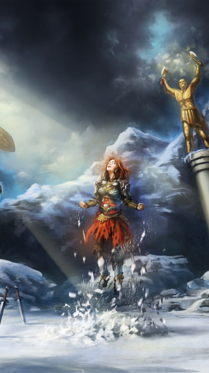 Goldene Und Schwarze Statue Auf Dem Gebäude. Wallpaper in 720x1280 Resolution