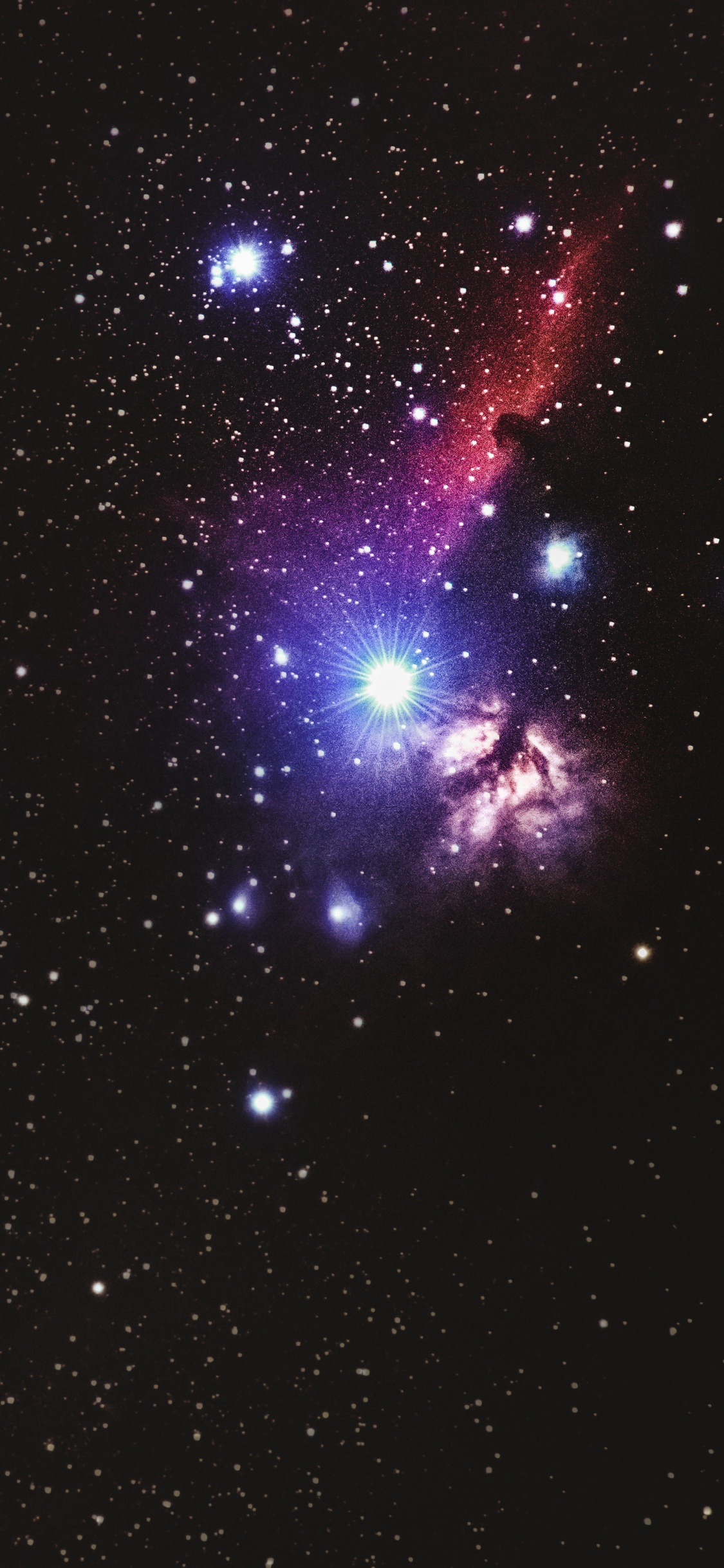 Galaxia Morada y Negra en el Cielo. Wallpaper in 1125x2436 Resolution