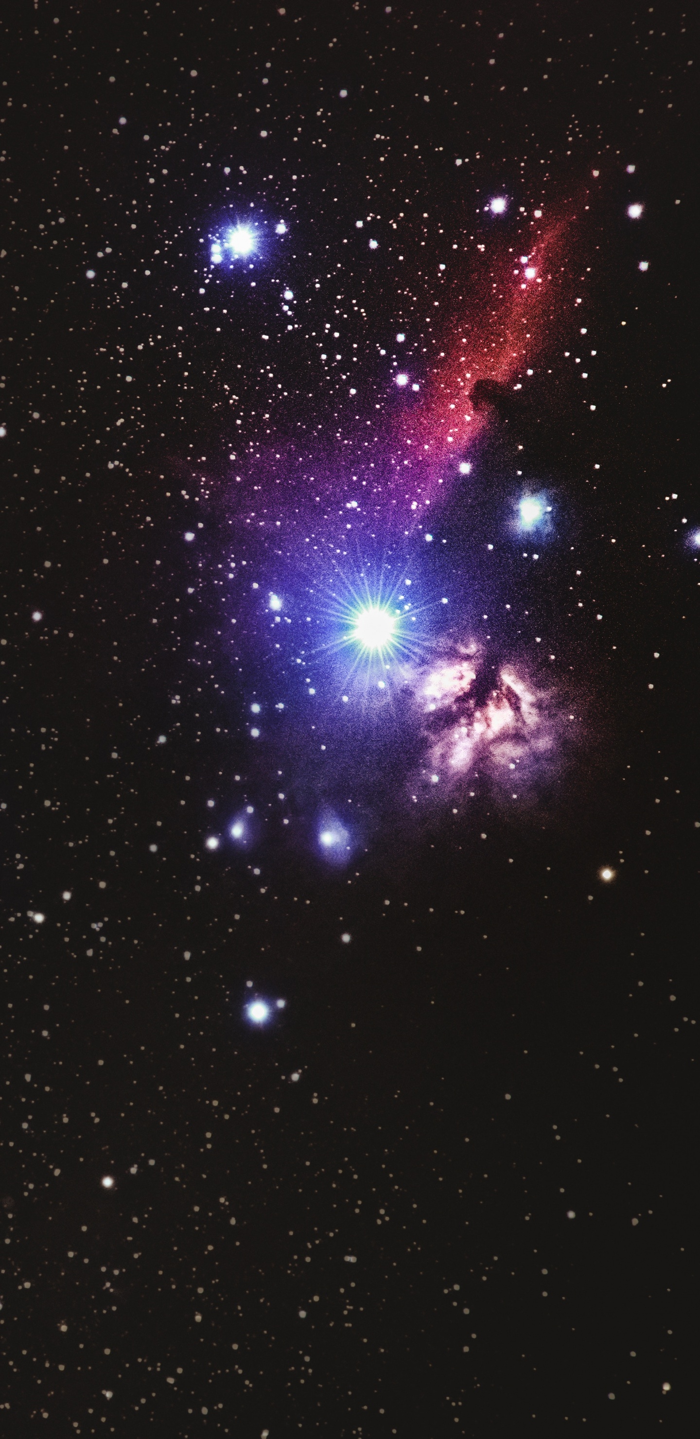 Galaxia Morada y Negra en el Cielo. Wallpaper in 1440x2960 Resolution