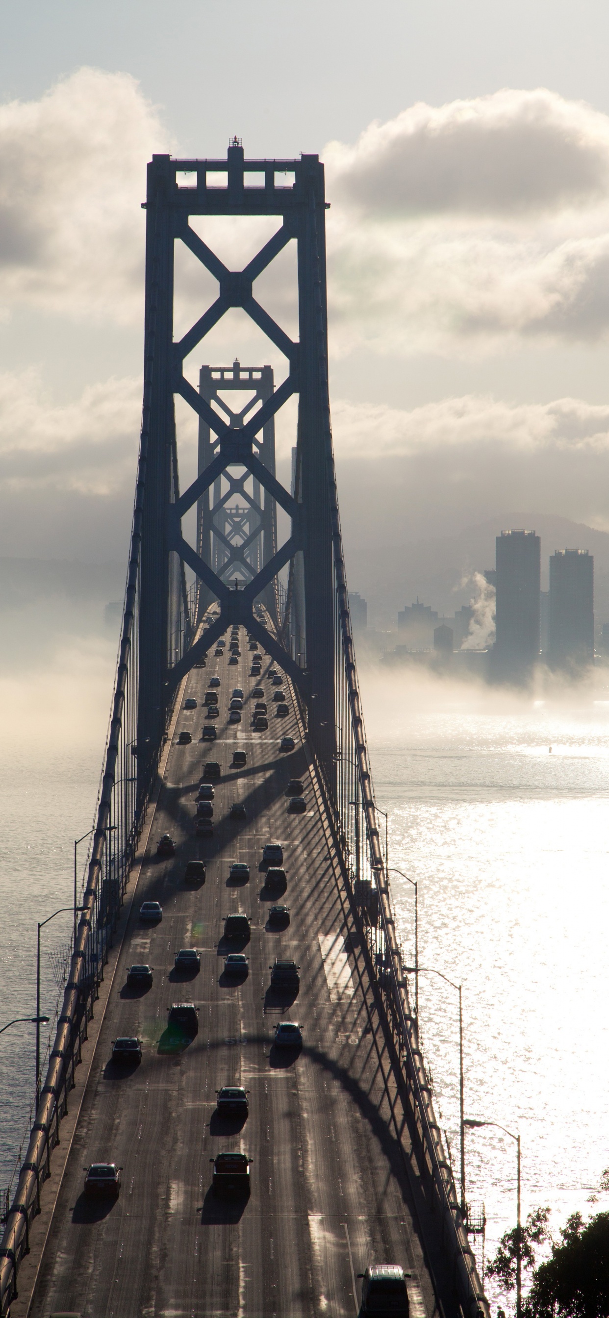 San Francisco Oakland Bay Bridge, Bridge, San Francisco Bay, Suspension Bridge, Tower Bridge. Wallpaper in 1242x2688 Resolution