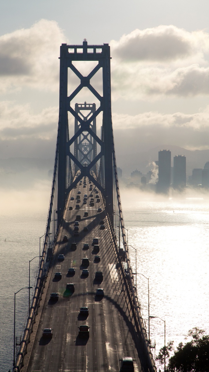 San Francisco Oakland Bay Bridge, Bridge, San Francisco Bay, Suspension Bridge, Tower Bridge. Wallpaper in 720x1280 Resolution