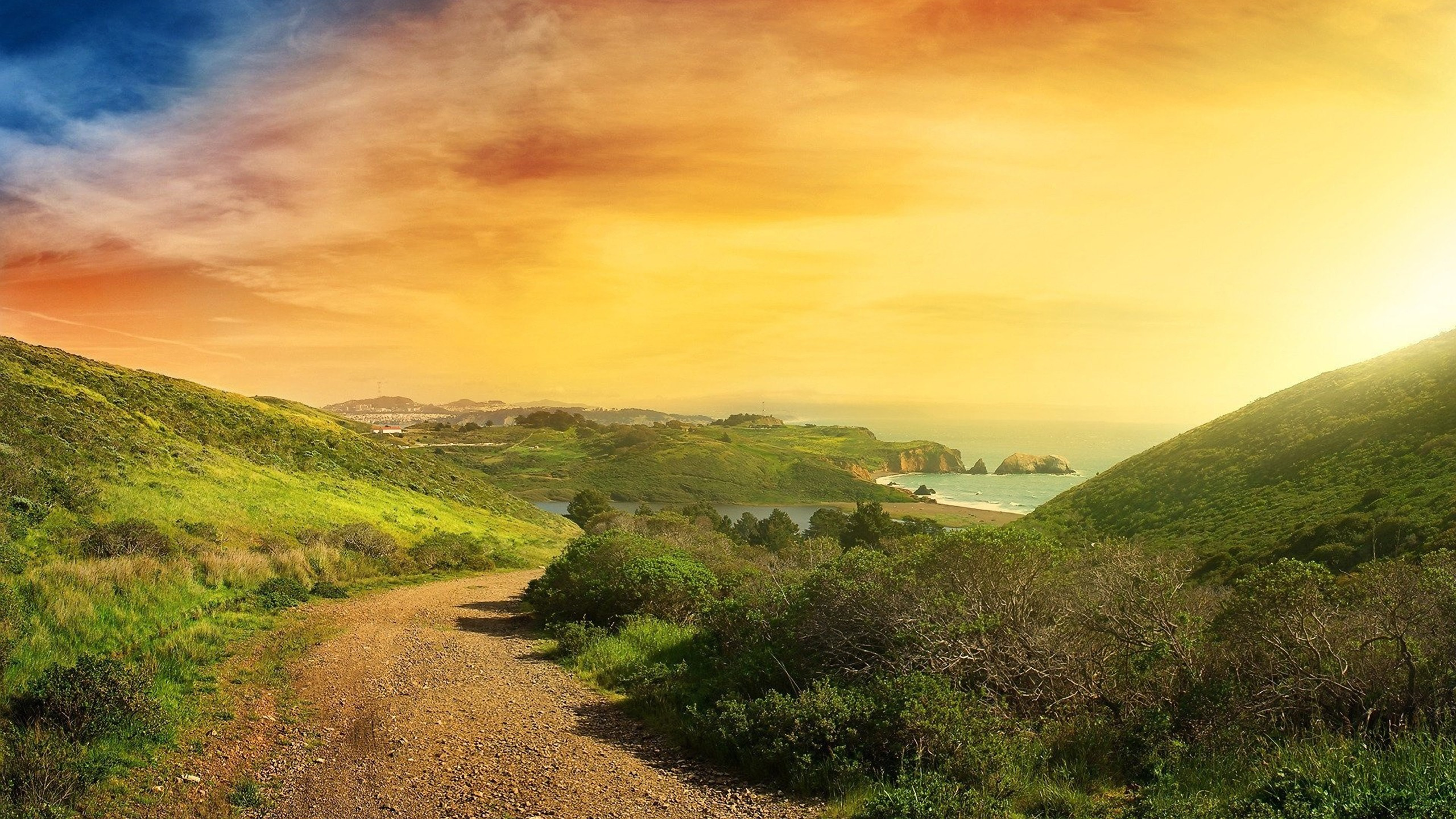 性质, 高地, 天空, 安装的风景, 阳光 壁纸 2560x1440 允许