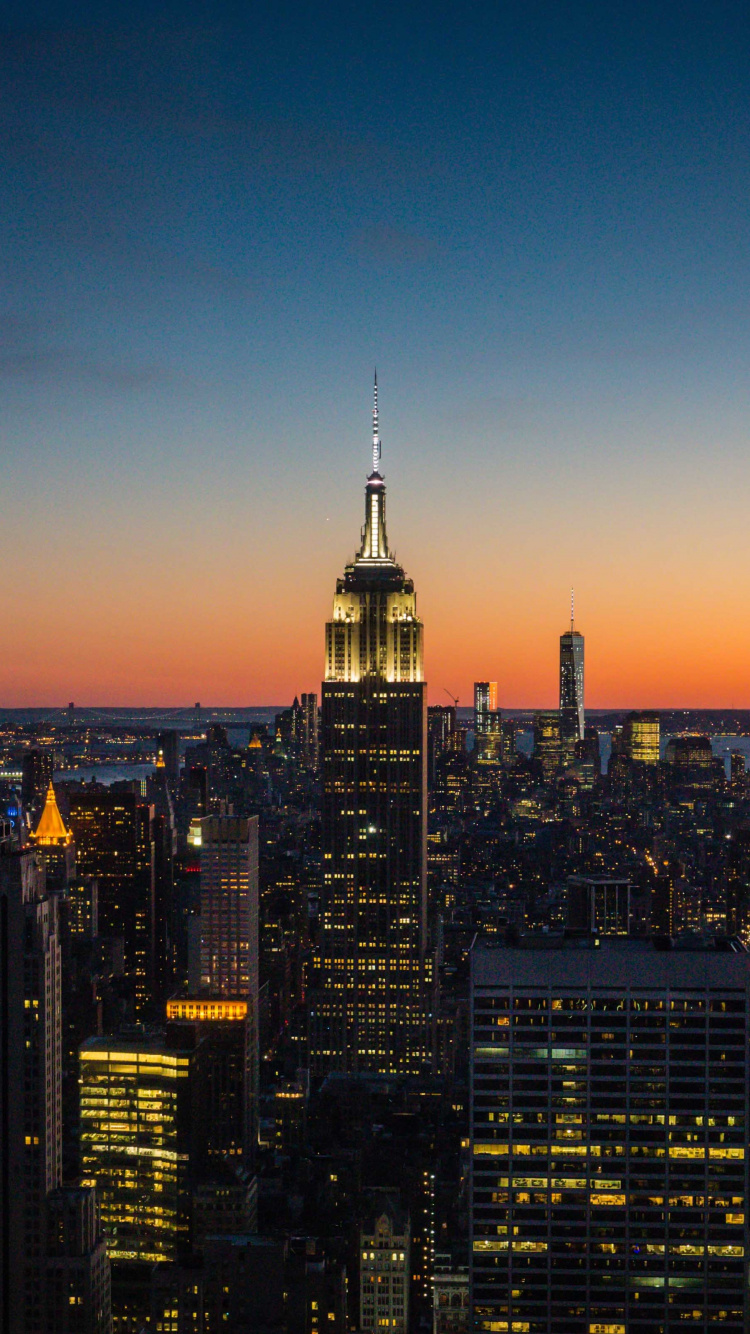 Horizonte de la Ciudad Durante la Noche. Wallpaper in 750x1334 Resolution