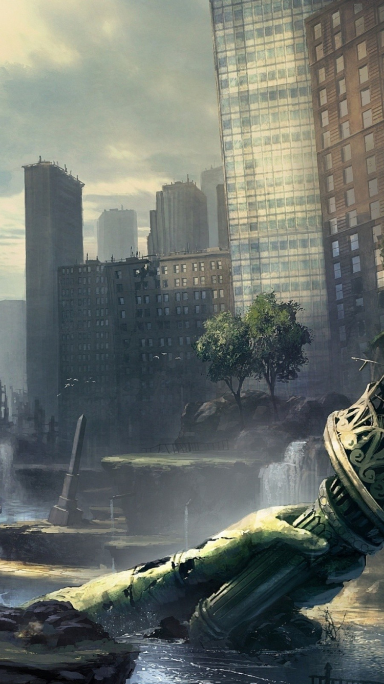 Man Riding Horse Statue in The Middle of The City. Wallpaper in 750x1334 Resolution