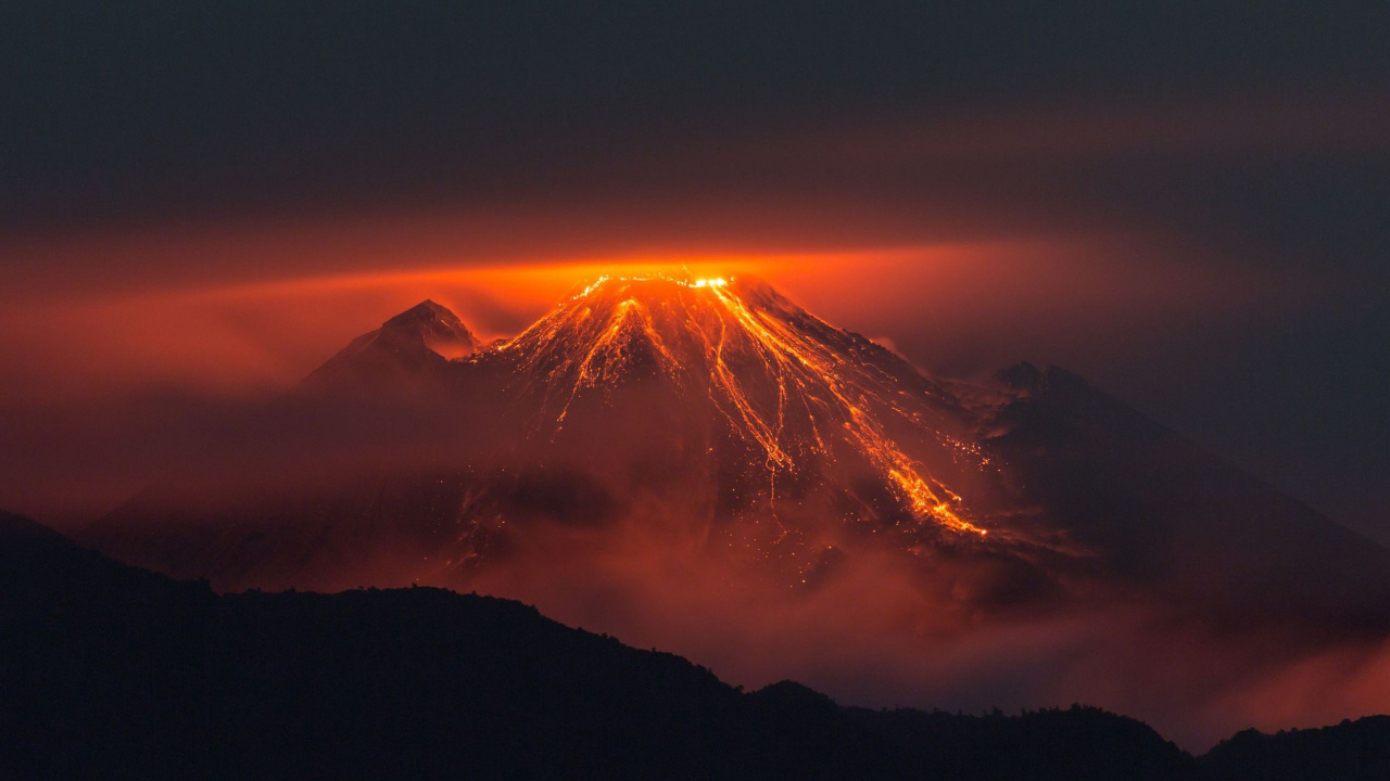 成层, 余辉, 日出, 类型的火山爆发, 黎明 壁纸 1280x720 允许
