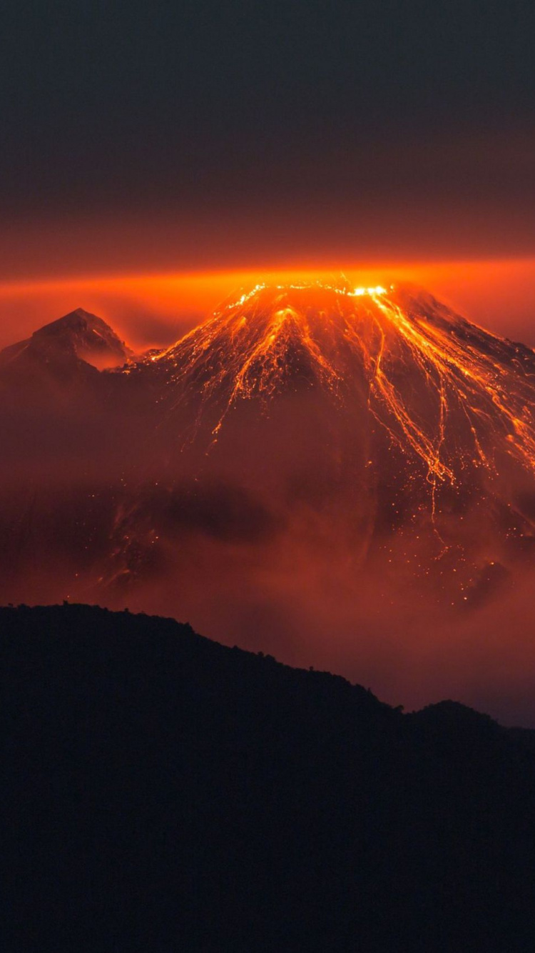 成层, 余辉, 日出, 类型的火山爆发, 黎明 壁纸 750x1334 允许
