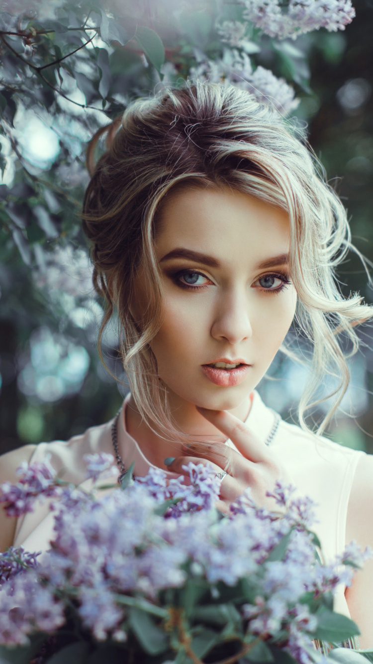 Cheveu, Beauté, Lilas, Coiffure, Printemps. Wallpaper in 750x1334 Resolution