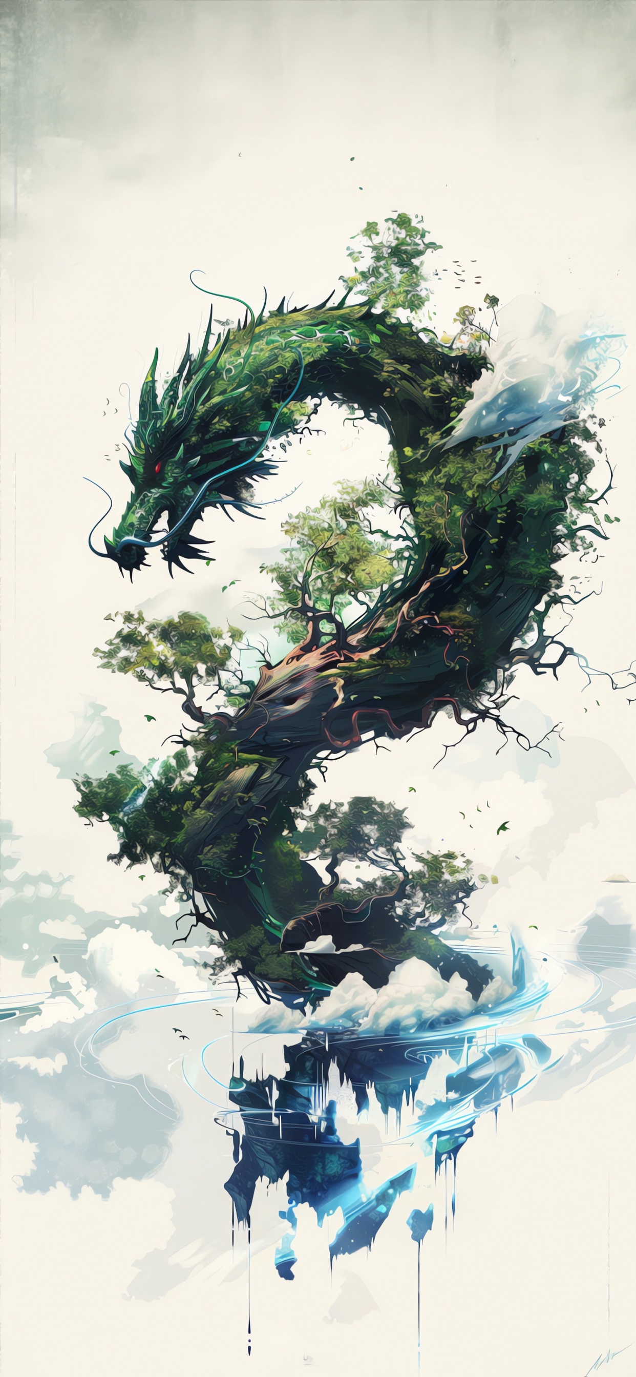 Immergrün, Visual Arts, Malerei, Wasserressourcen, Naturlandschaft. Wallpaper in 1242x2688 Resolution