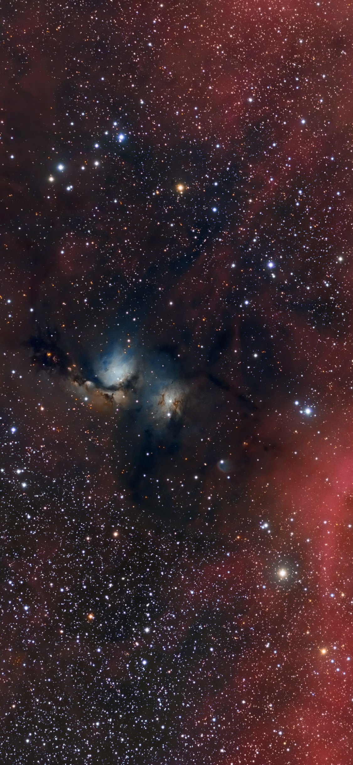 Rote Und Blaue Galaxie Abbildung. Wallpaper in 1125x2436 Resolution