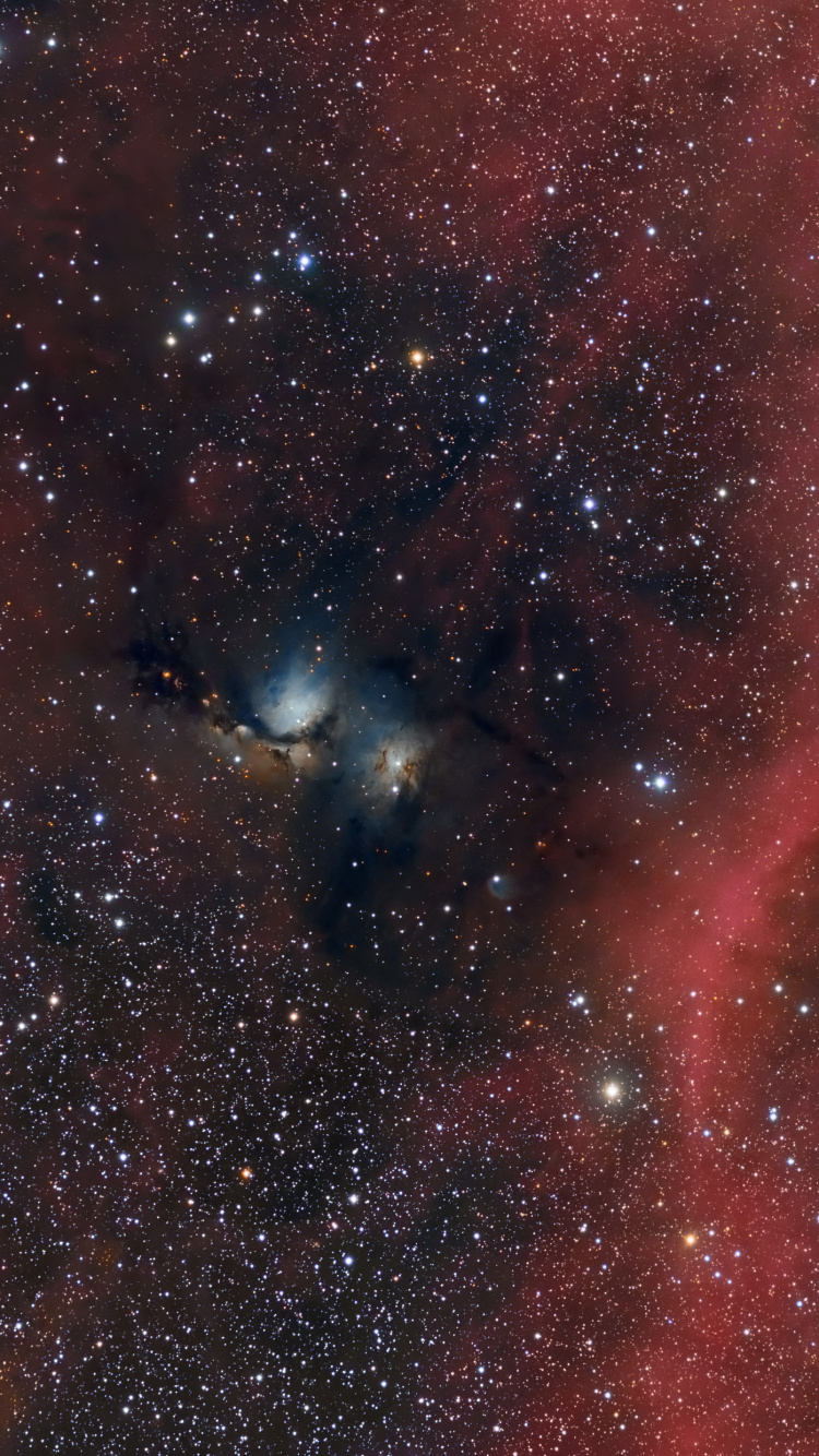 Illustration de la Galaxie Rouge et Bleue. Wallpaper in 750x1334 Resolution