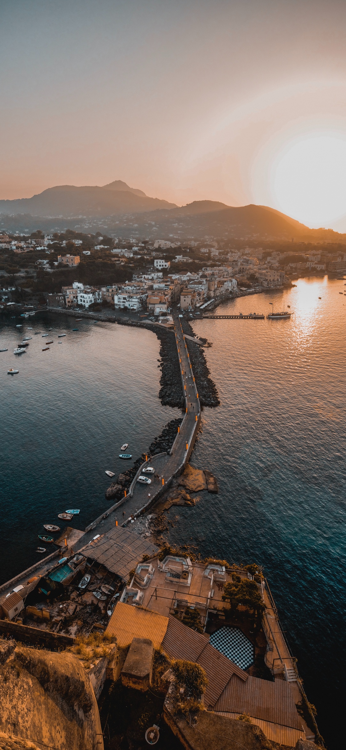 日落, 水资源, 大海, 海岸, 地平线 壁纸 1125x2436 允许