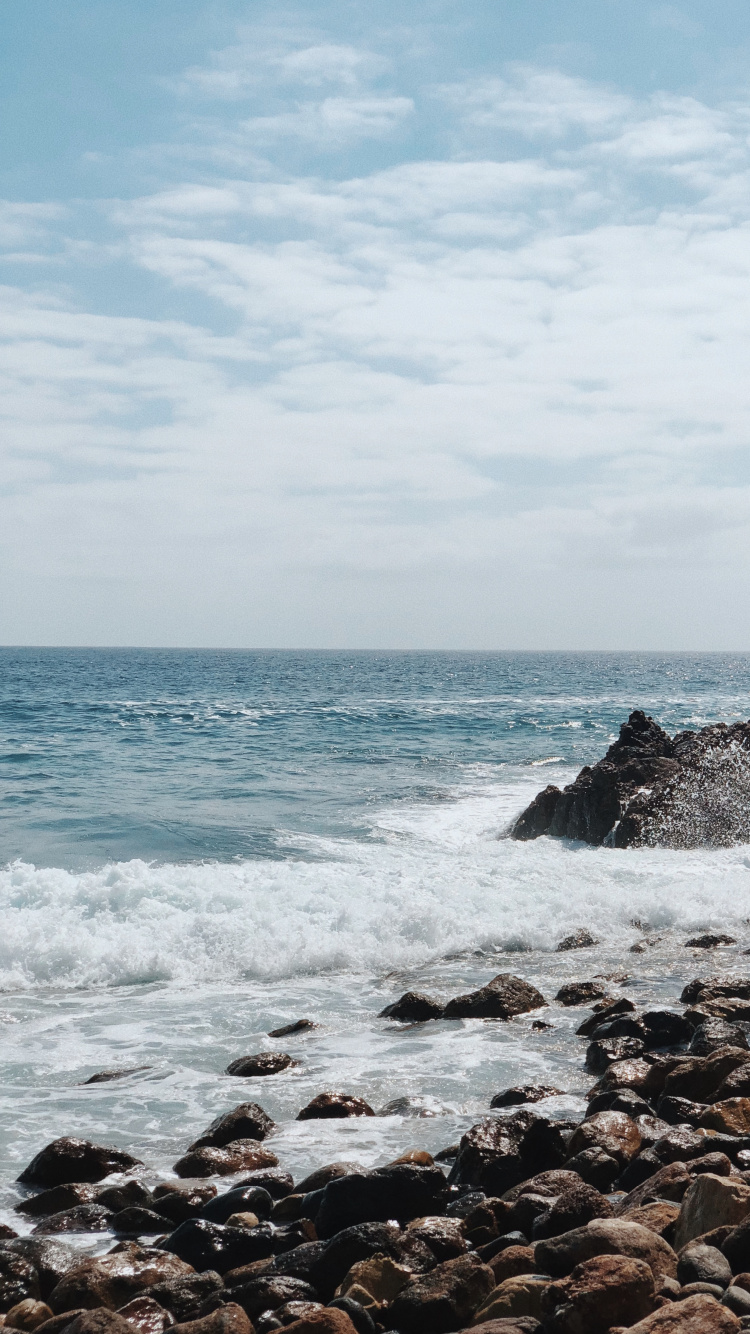 Sea, Coast, Water, Promontory, Headland. Wallpaper in 750x1334 Resolution