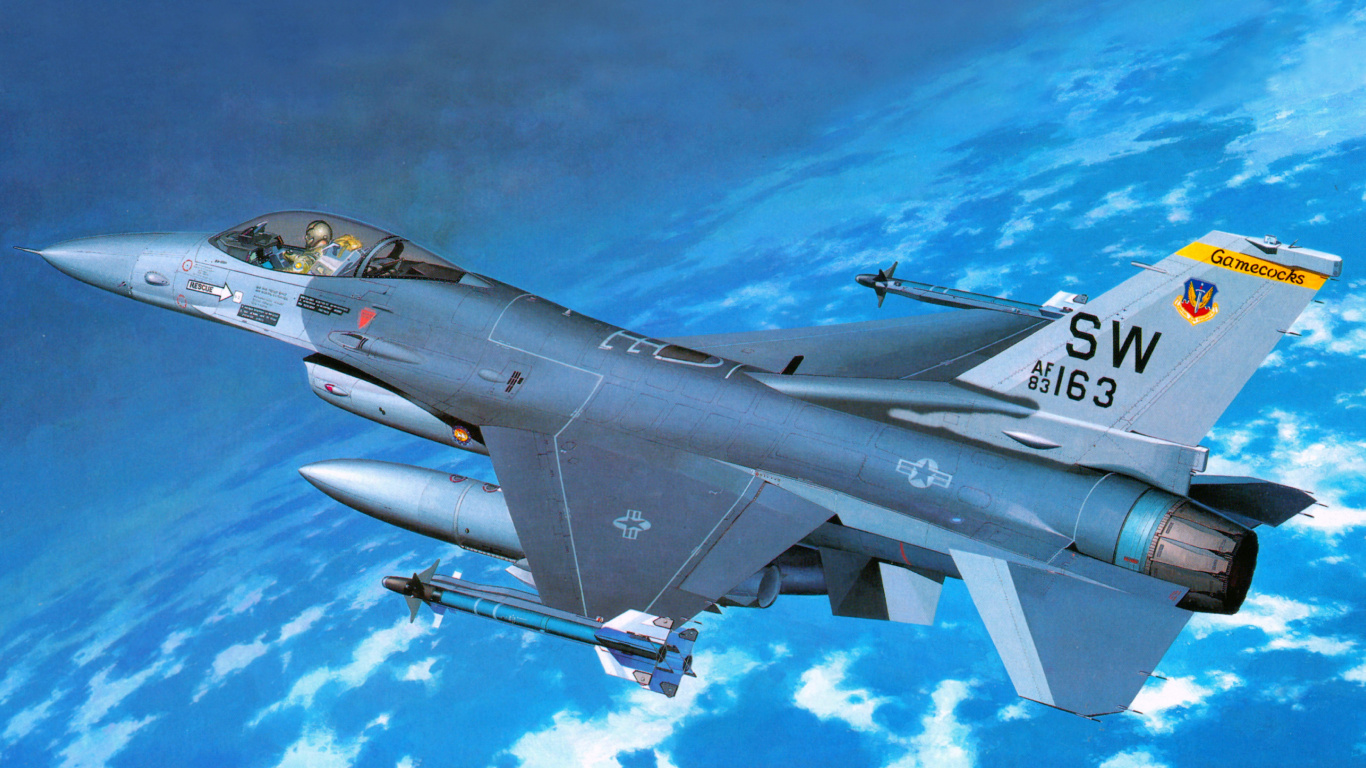Avión de Combate Gris Volando en el Cielo. Wallpaper in 1366x768 Resolution