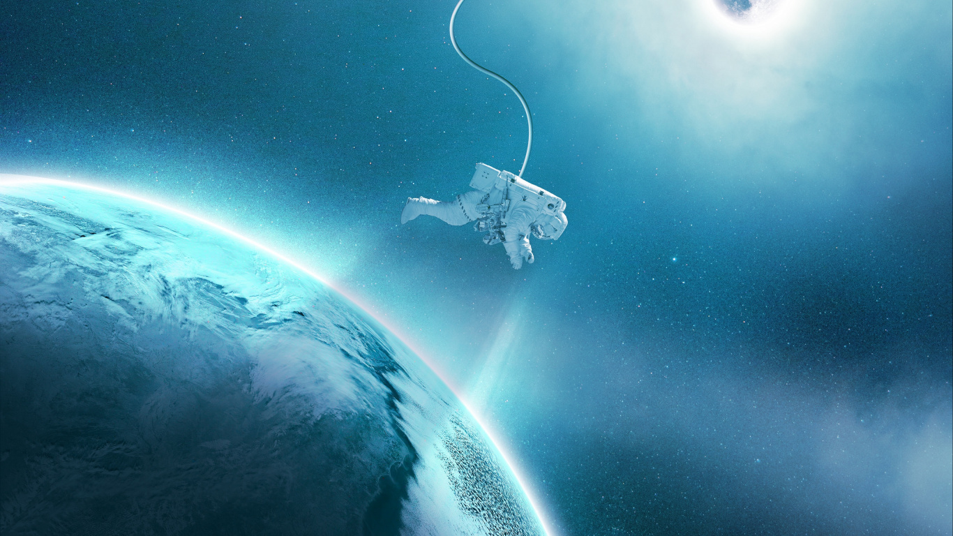 Astronaute Flottant Dans L'art Spatial, Astronaute, Combinaison Spatiale, Espace, Art. Wallpaper in 1366x768 Resolution